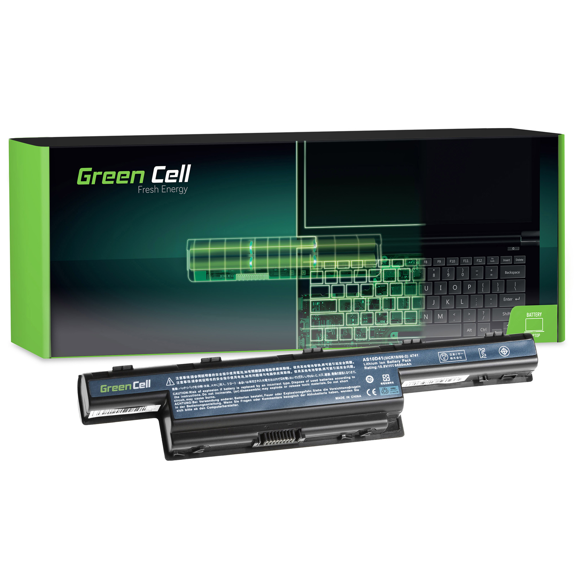*Green Cell AC07 Baterie Acer AS10D31/AS10D3E/AS10D41/AS10D51/AS10D56/AS10D61/AS10D71 6600 mAh Li-ion - neoriginální