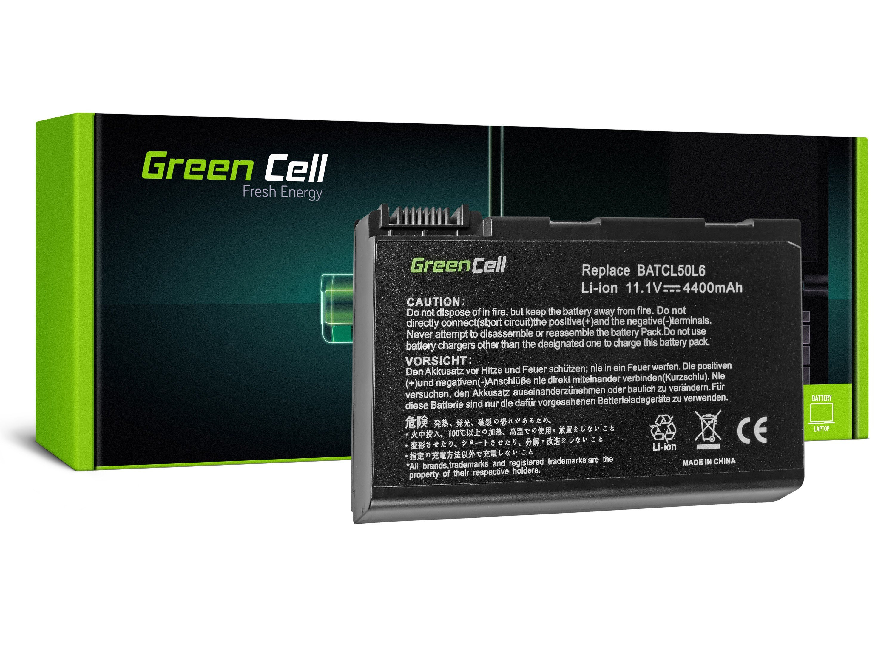 **Green Cell AC14 Baterie Acer BT.00403.008/BT.00403.014/BT.00404.001/BATBL50L6 /BATCL50L 4400 mAh Li-ion