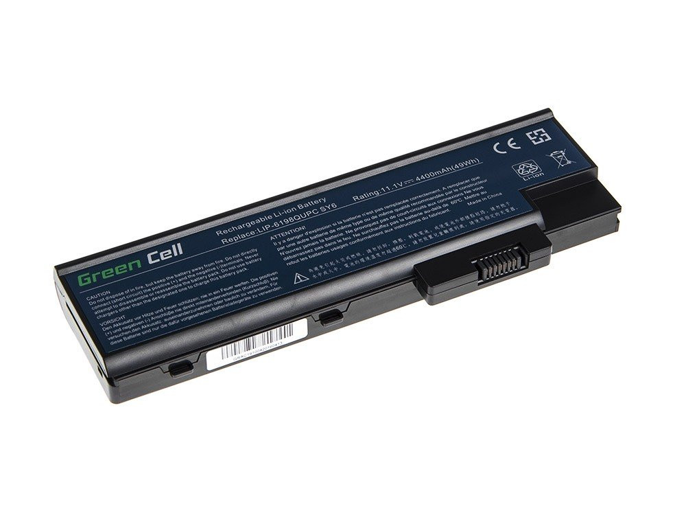 Green Cell AC19 Baterie Acer LIP-6198QUPC SY6, Acer Aspire 5620 7000 7200 9300 9400 TravelMate 5100 5110 5610 5620 4400mAh Li-ion