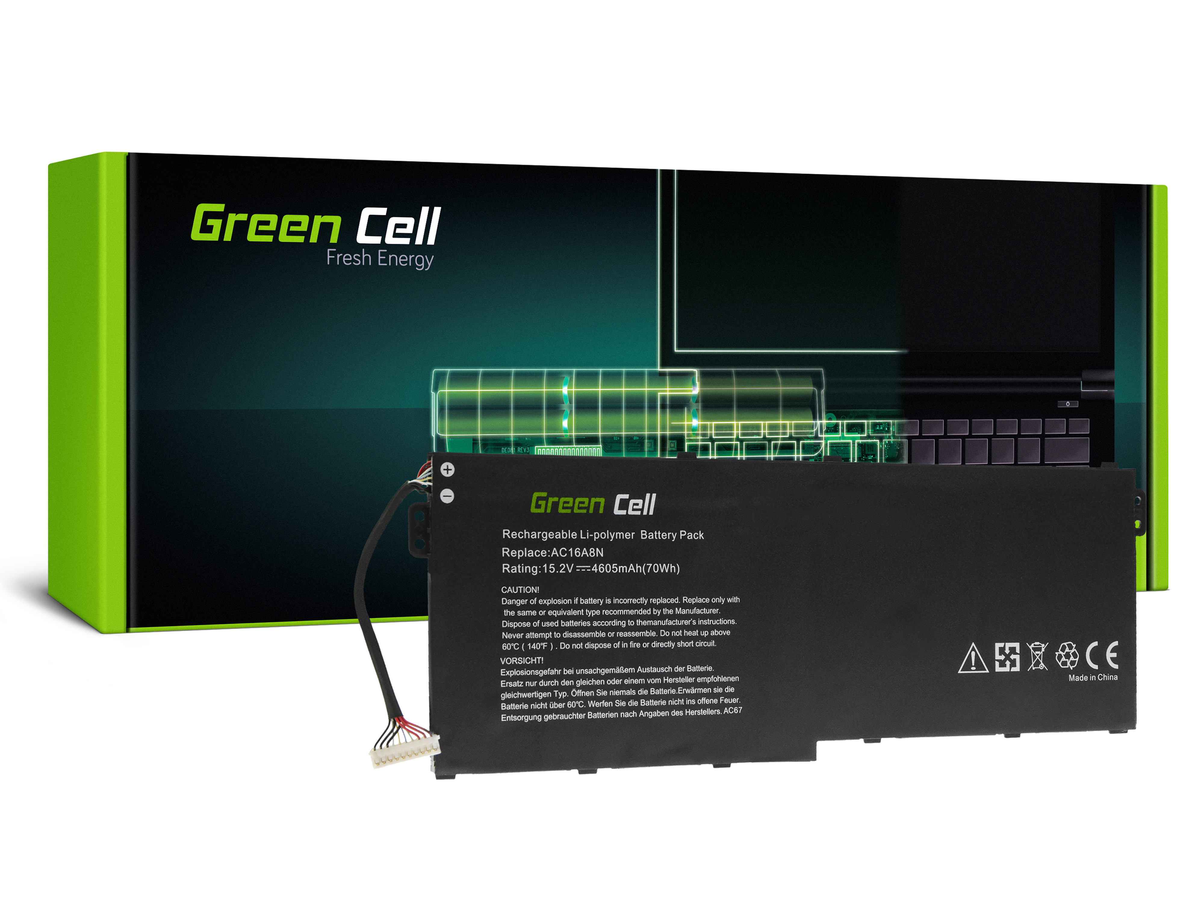 Green Cell AC67 Baterie Acer AC16A8N pro Acer Aspire V15 Nitro VN7-593G V17 Nitro VN7-793G 4605mAh Li-Pol