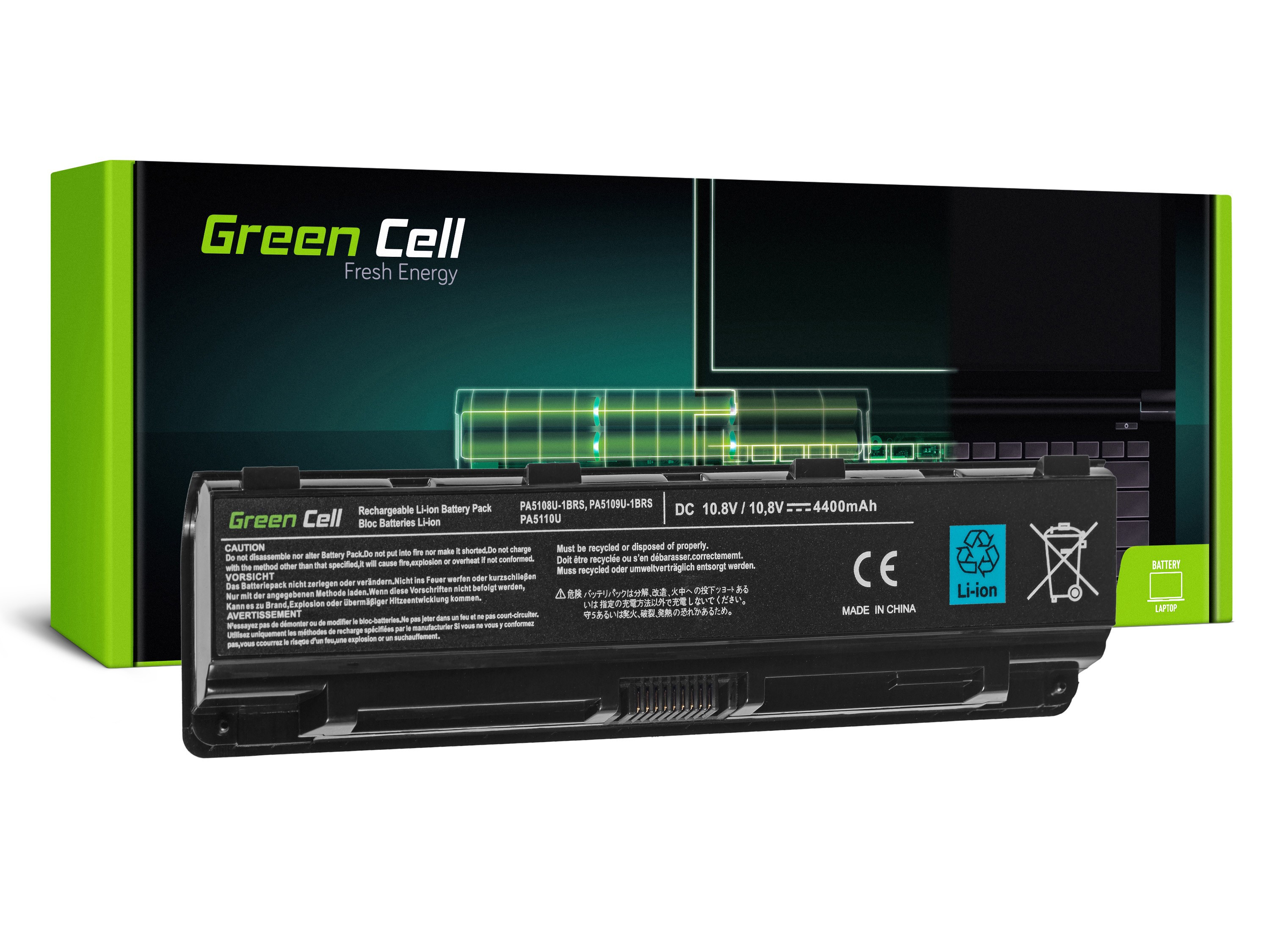 Green Cell TS13V2 Baterie Toshiba Satellite C50 C50D C55 C55D C70 C75 L70 S70 S75 4400mAh Li-ion