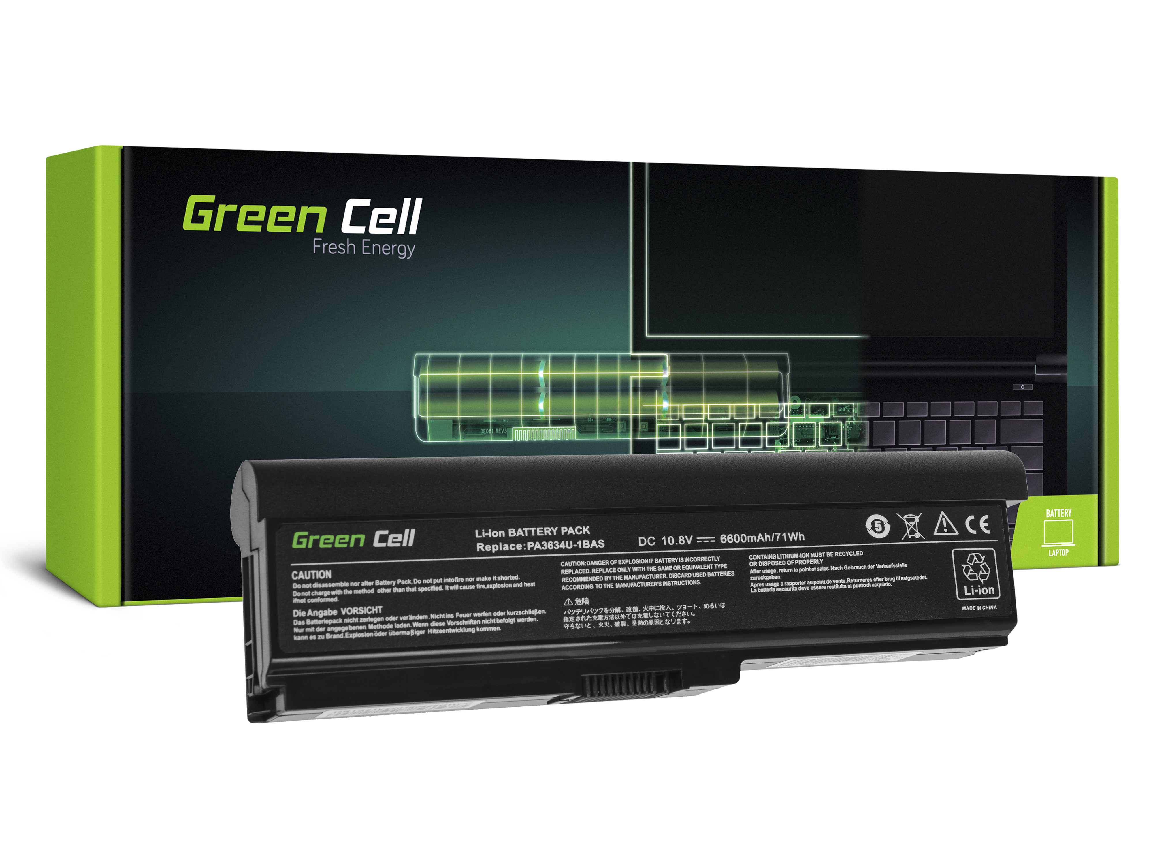 Green Cell TS21V2 Baterie Toshiba Satellite A660 A665 L650 L650D L655 L670 L670D L675 M300 M500 U400 U500 6600mAh Li-ion