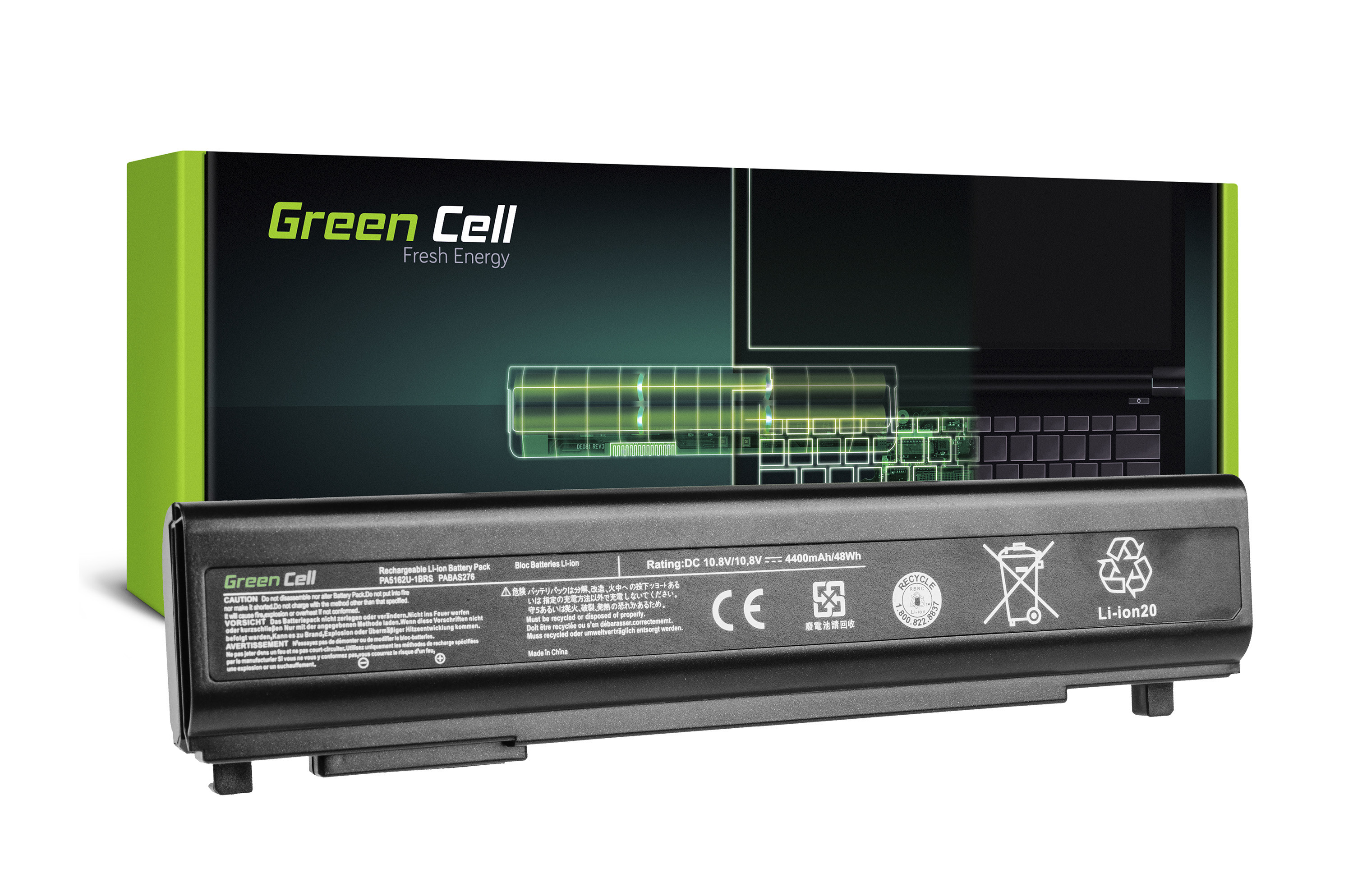 Green Cell TS39 Baterie Toshiba PA5162U-1BRS, Toshiba Portege R30 R30-A R30-A-134 R30-A-14K R30-A-17K R30-A-15D R30-A-1C5 4400mAh Li-ion