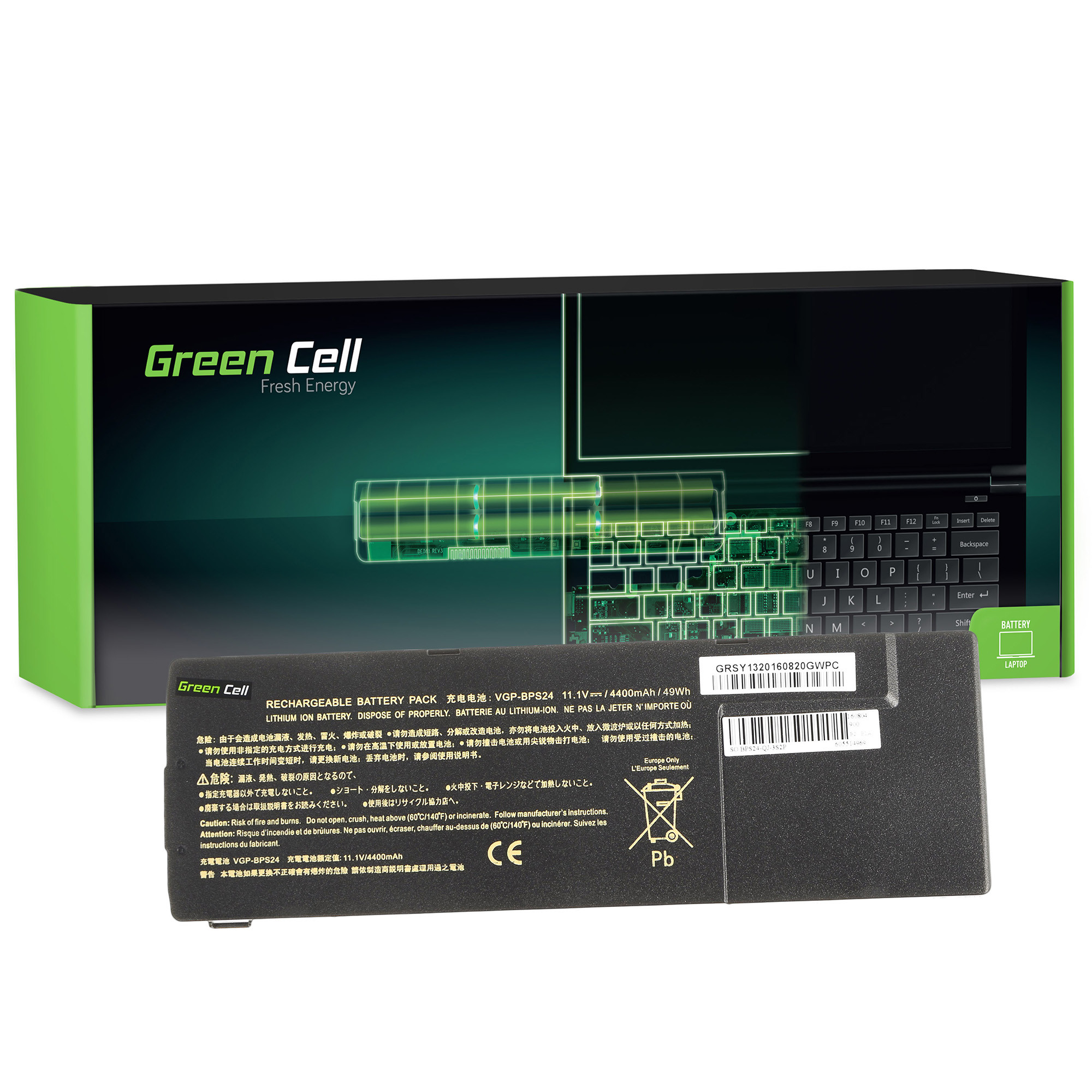 Green Cell SY13 Baterie Sony Vaio VGP-BPS24 VGP-BPL24 4200mAh Li-Ion