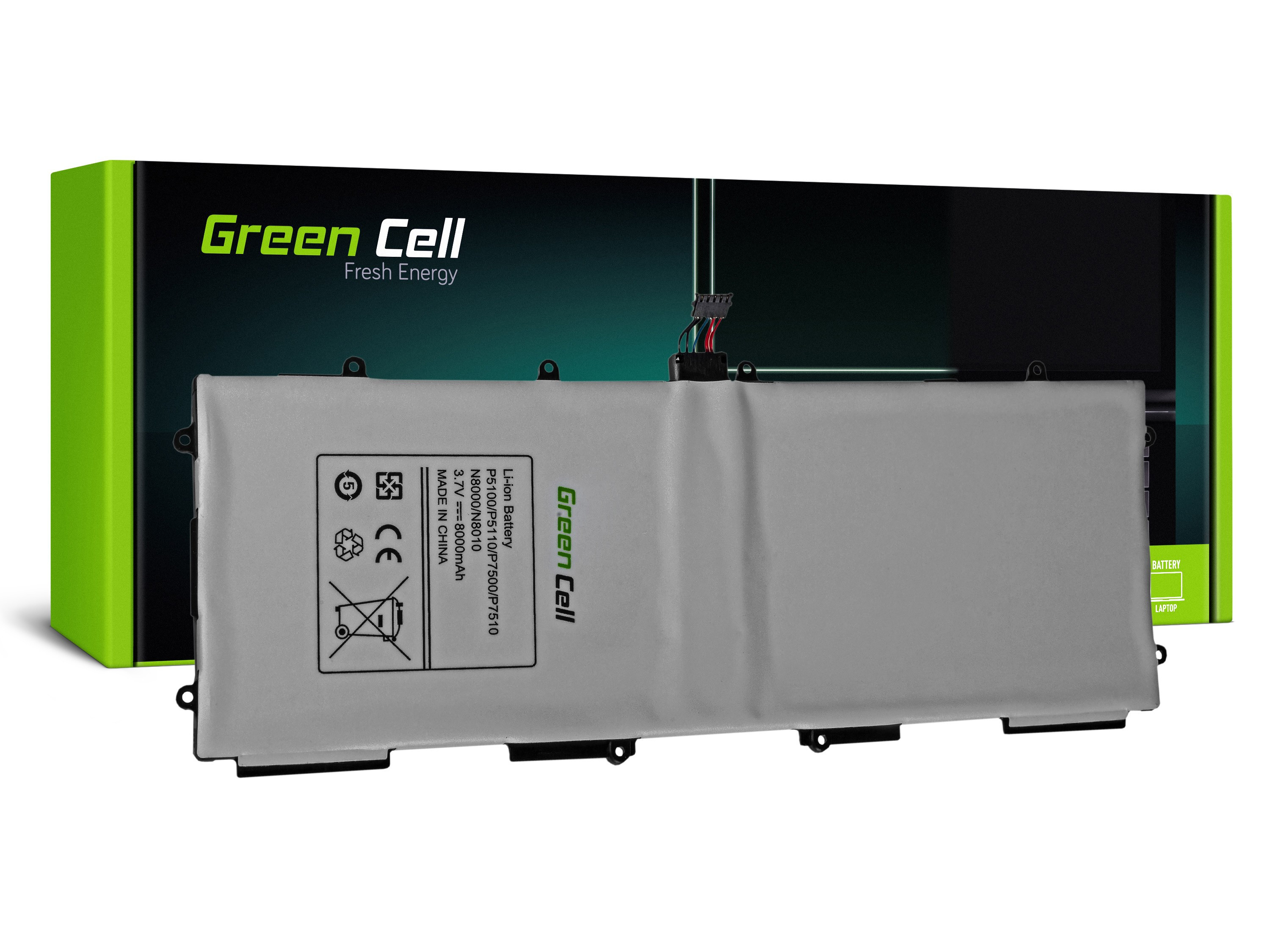 Green Cell TAB07 Baterie Samsung SP3676B1A pro Samsung Galaxy Tab 2 10.1 P5100 P5110 GT-P5100 GT-P5110 Note 10.1 N8000 N8010 GT-N8000 GT-N8010 7000mAh Li-Pol