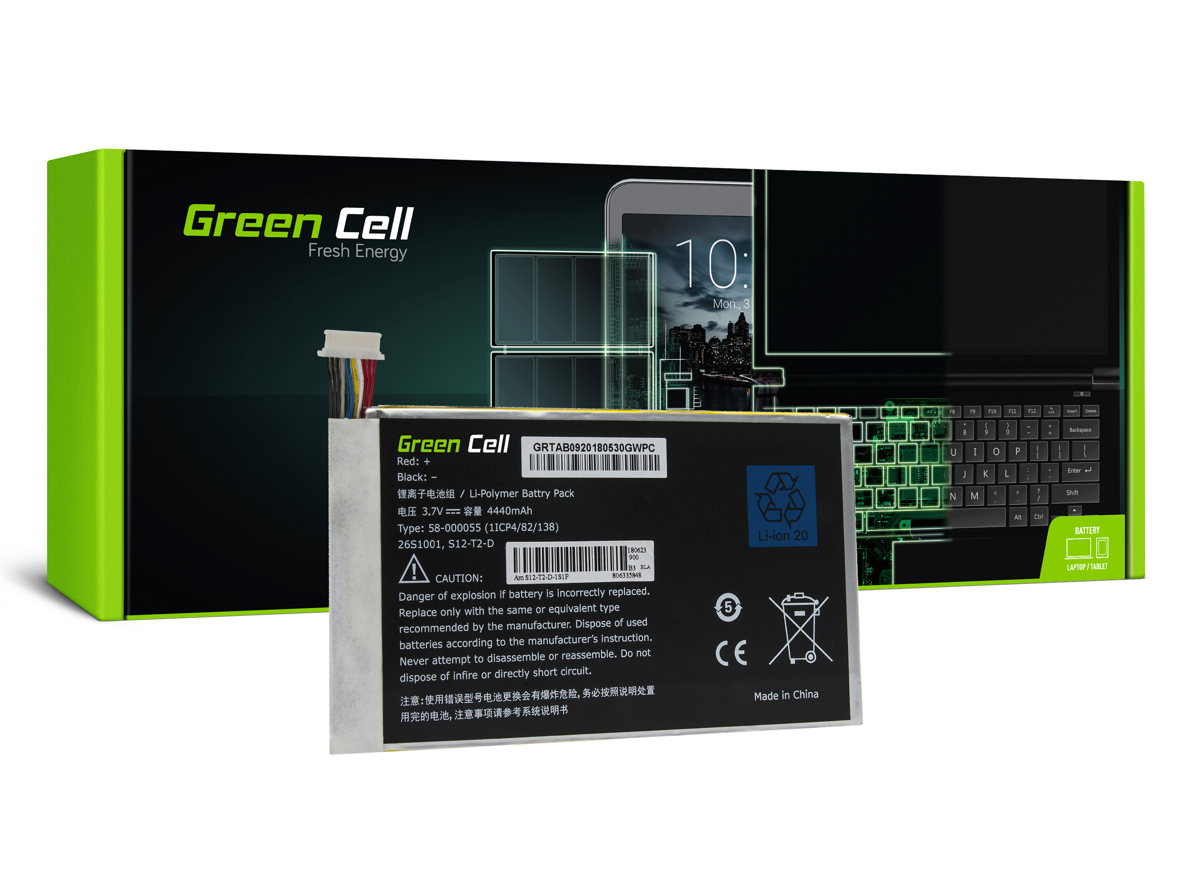 Green Cell TAB07 Baterie Amazon Kindle Fire HD 7 2013 3rd generation 4400mAh Li-Pol – neoriginální