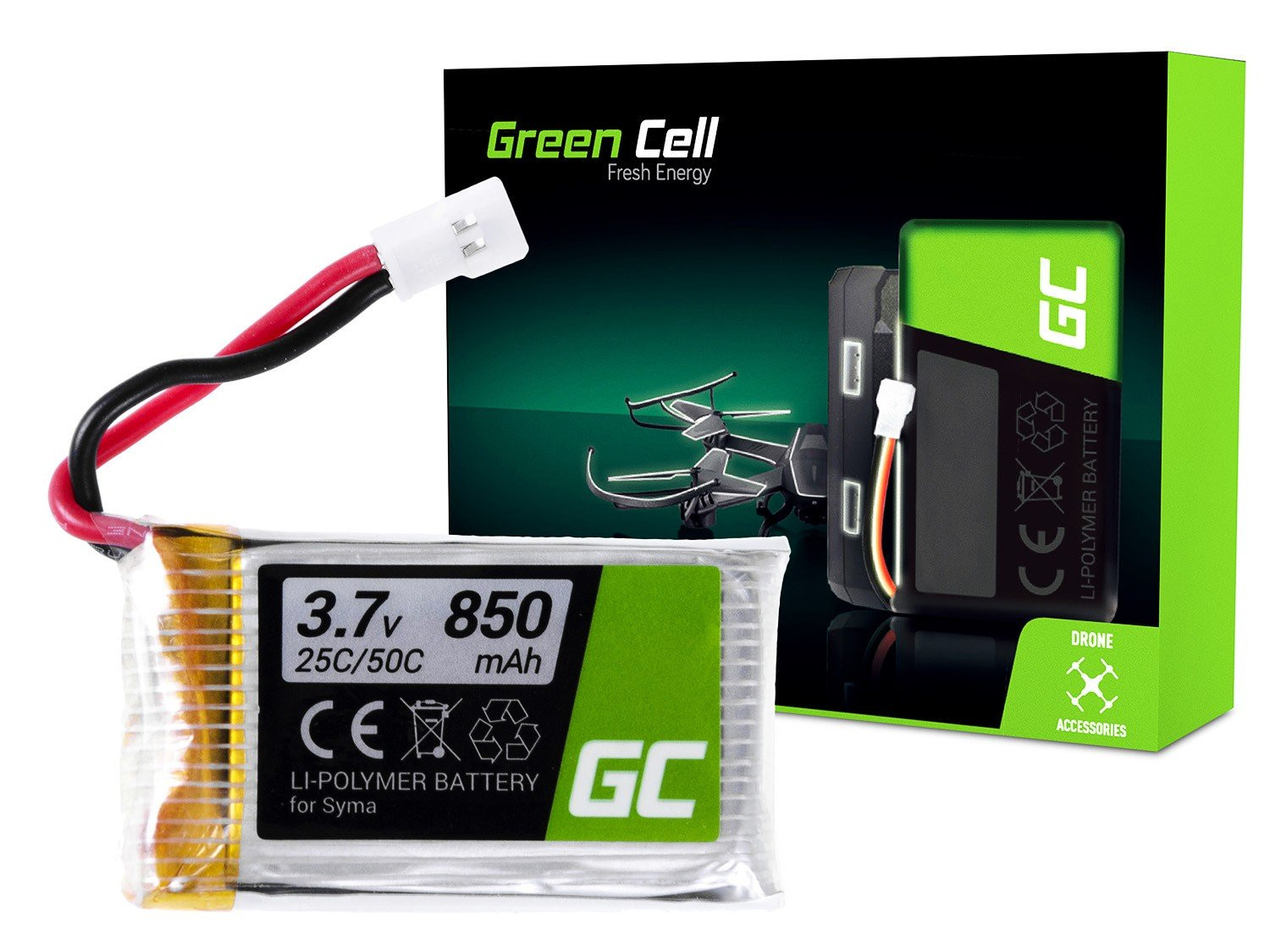 Baterie Green Cell Syma H5C X5 X5A X5C X5SW X5SC Explorers 3.7V 850mAh Li-Pol – neoriginální