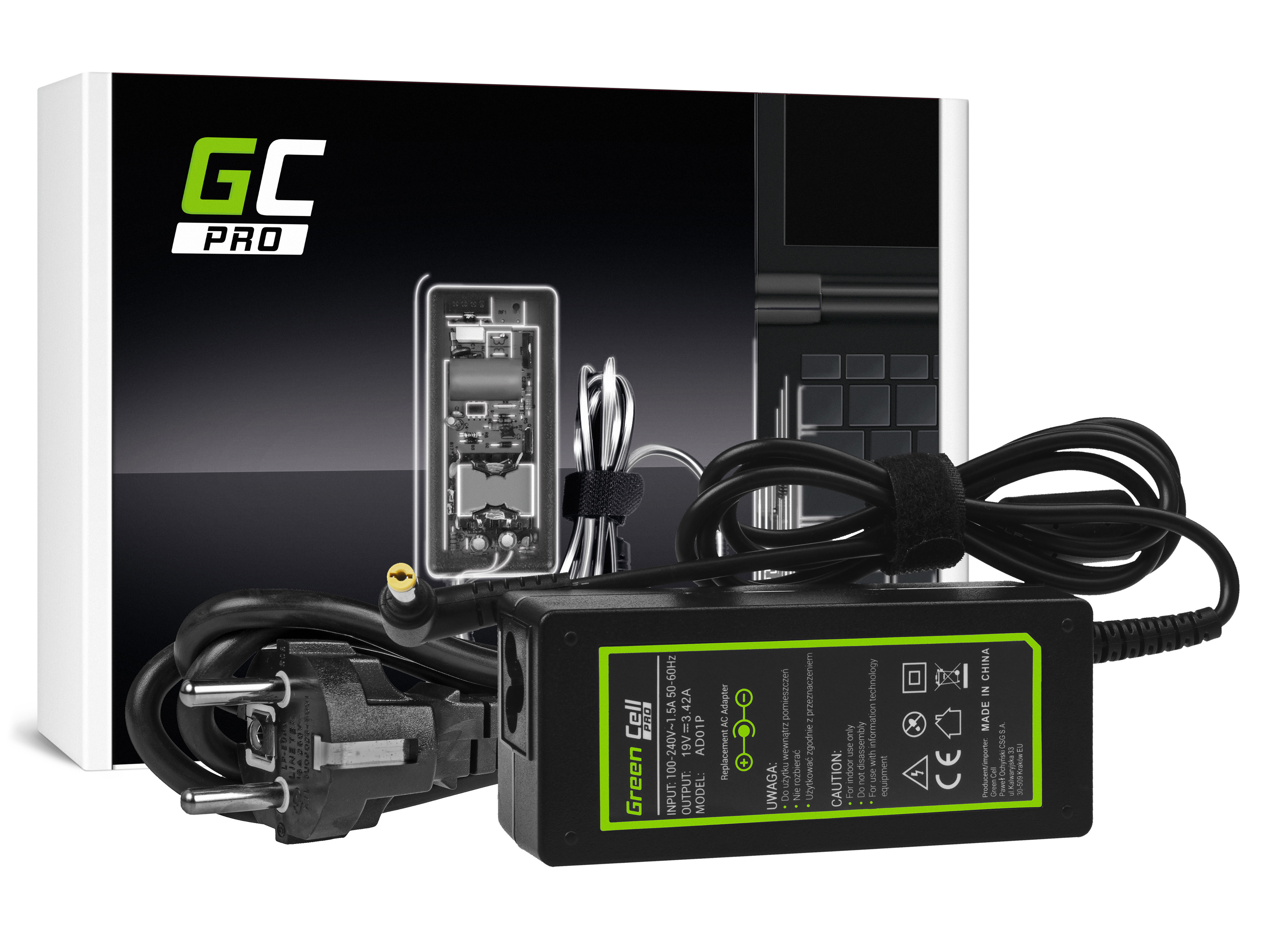 Green Cell PRO Charger AC Adapter for Acer Aspire E1-521 E1-531 E1-571 Aspire 2000 5741 5742 19V 3.42A