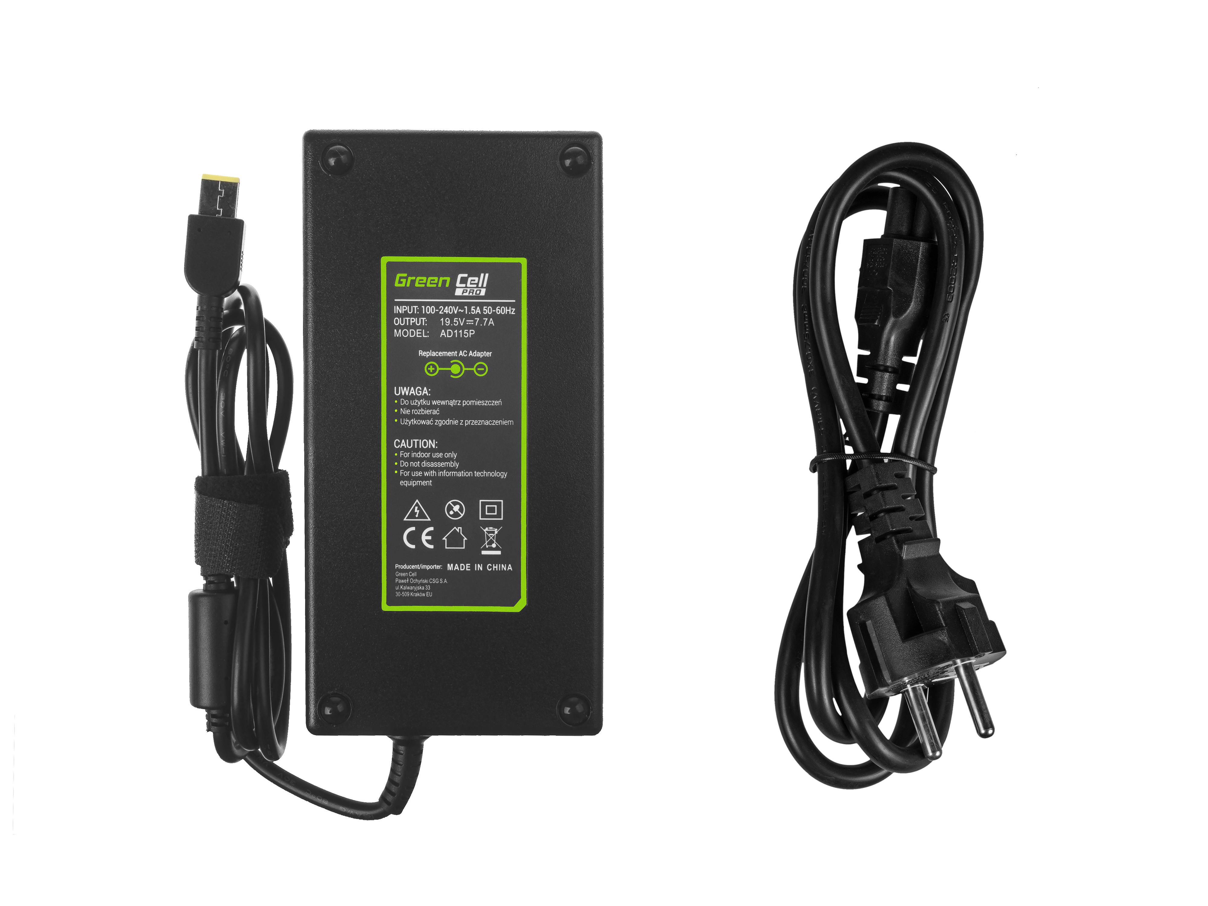Green Cell PRO Charger / AC Adapter 19.5V 7.7A 150W for Lenovo Ideacentre 310-15ASR 310S-08ASR 520-27IKL 910-27ISH A540 A740