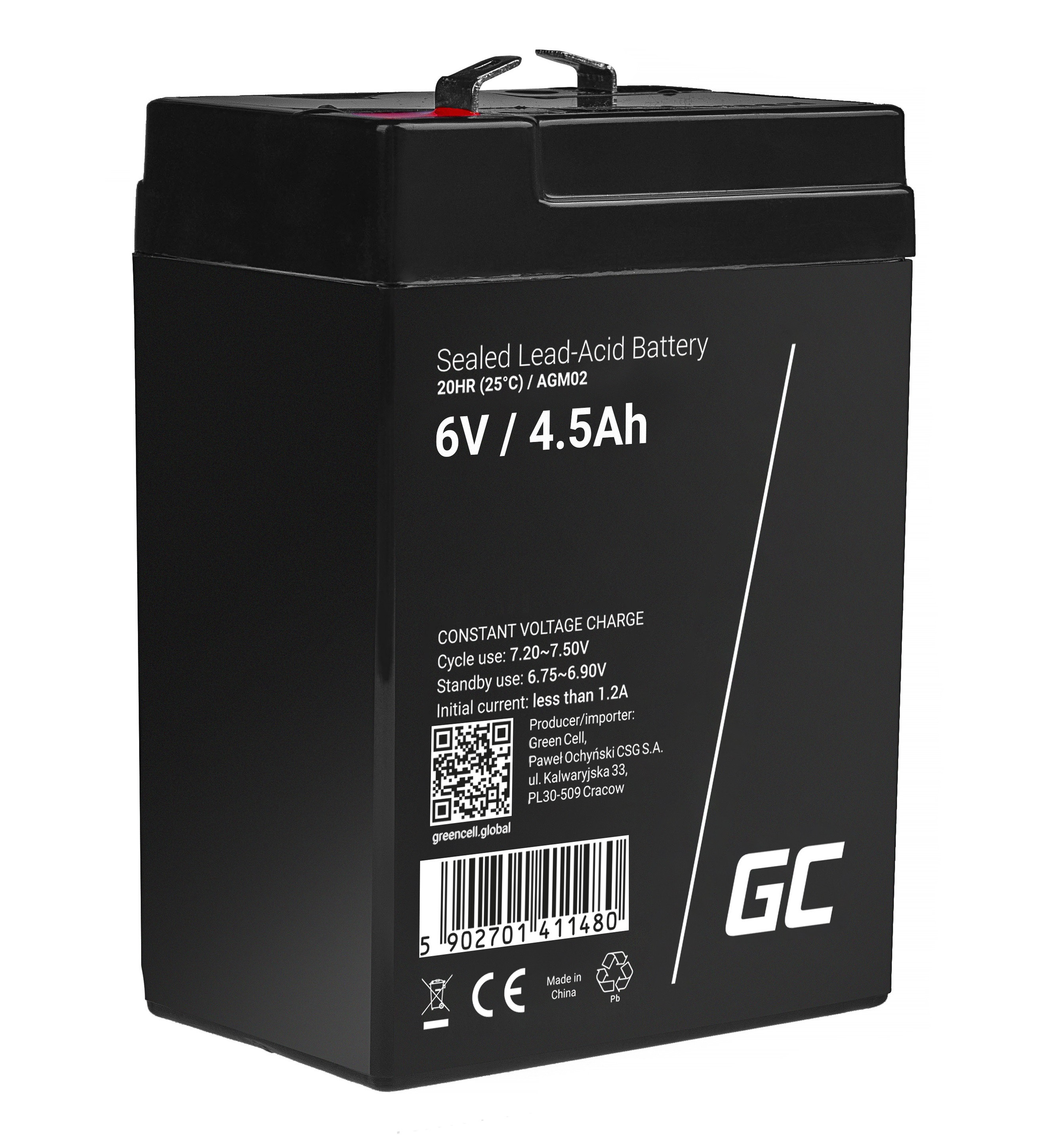 Green Cell AGM Baterie 6V 4.5Ah