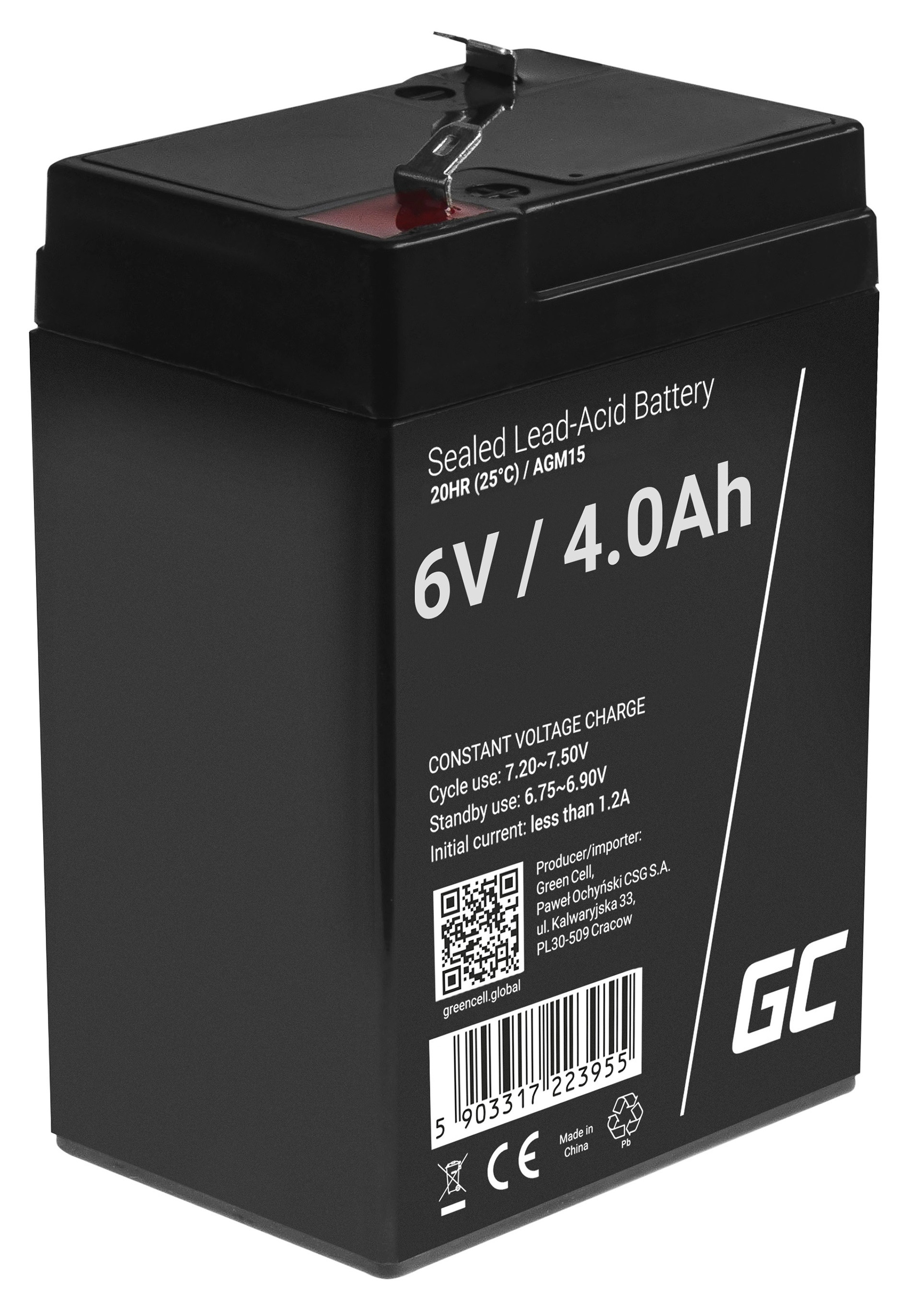 Green Cell AGM Baterie 6V 4Ah