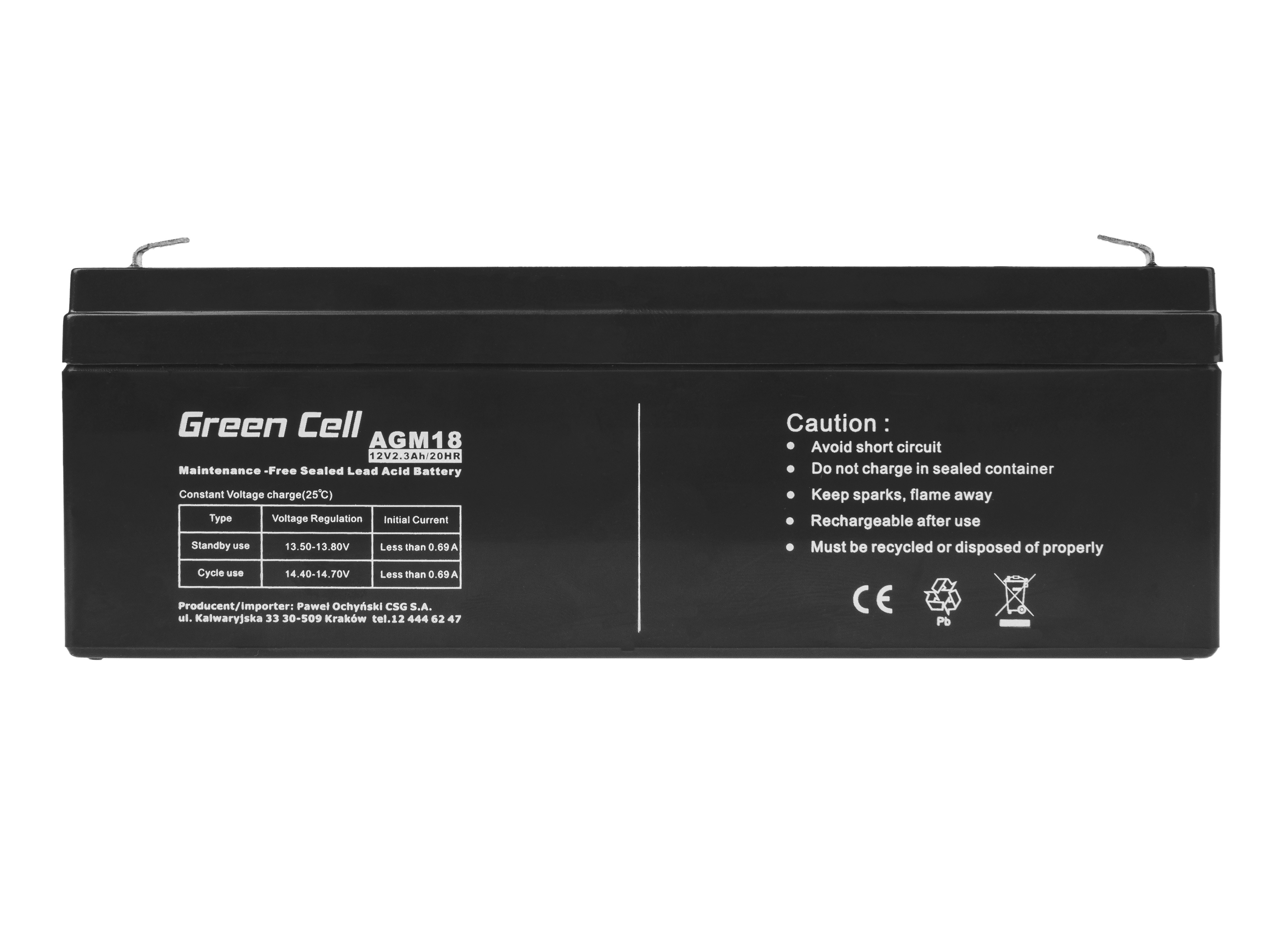 *Green Cell AGM Baterie 12V 2.3Ah