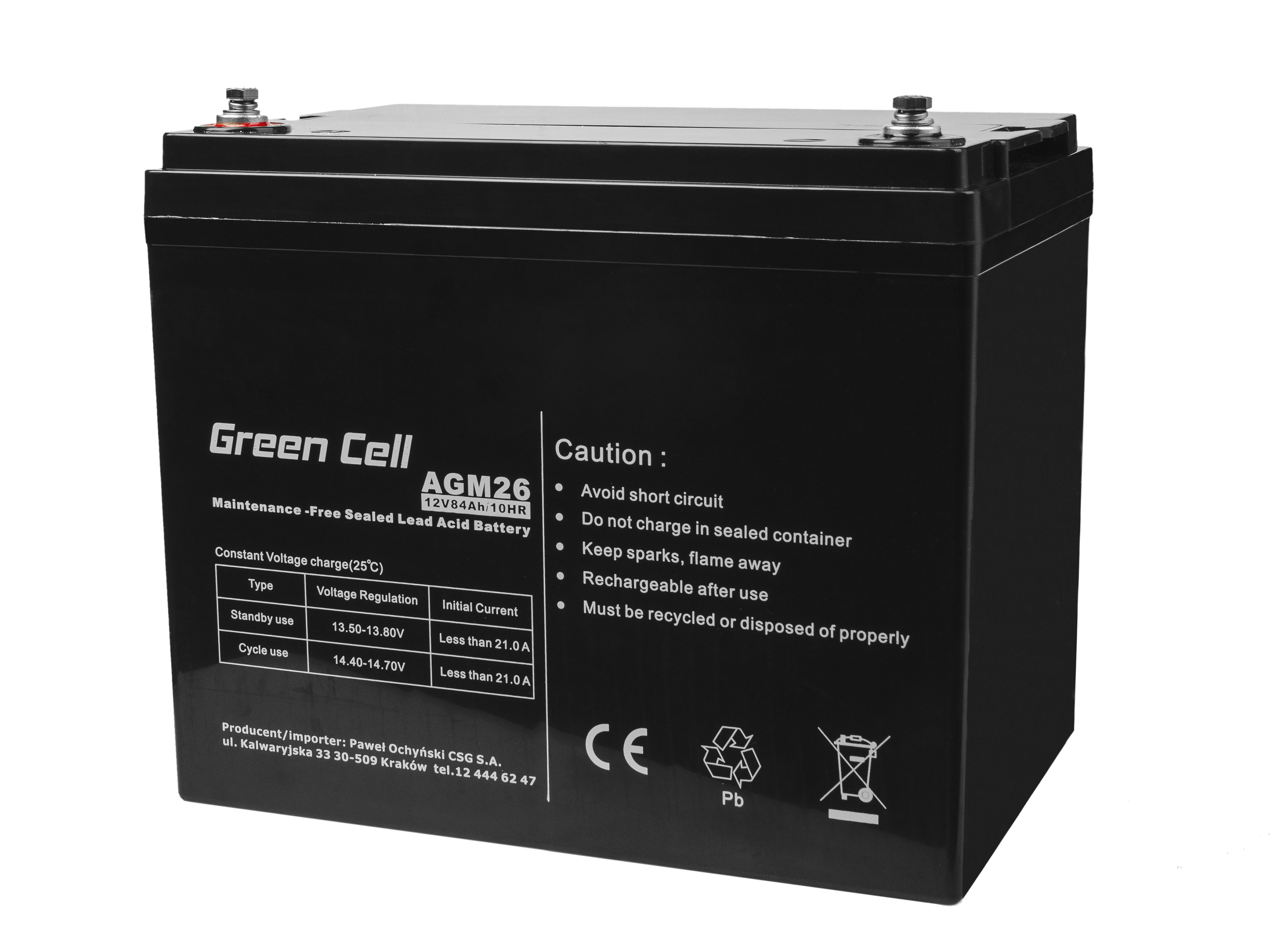 Green Cell AGM Baterie 12V 84Ah