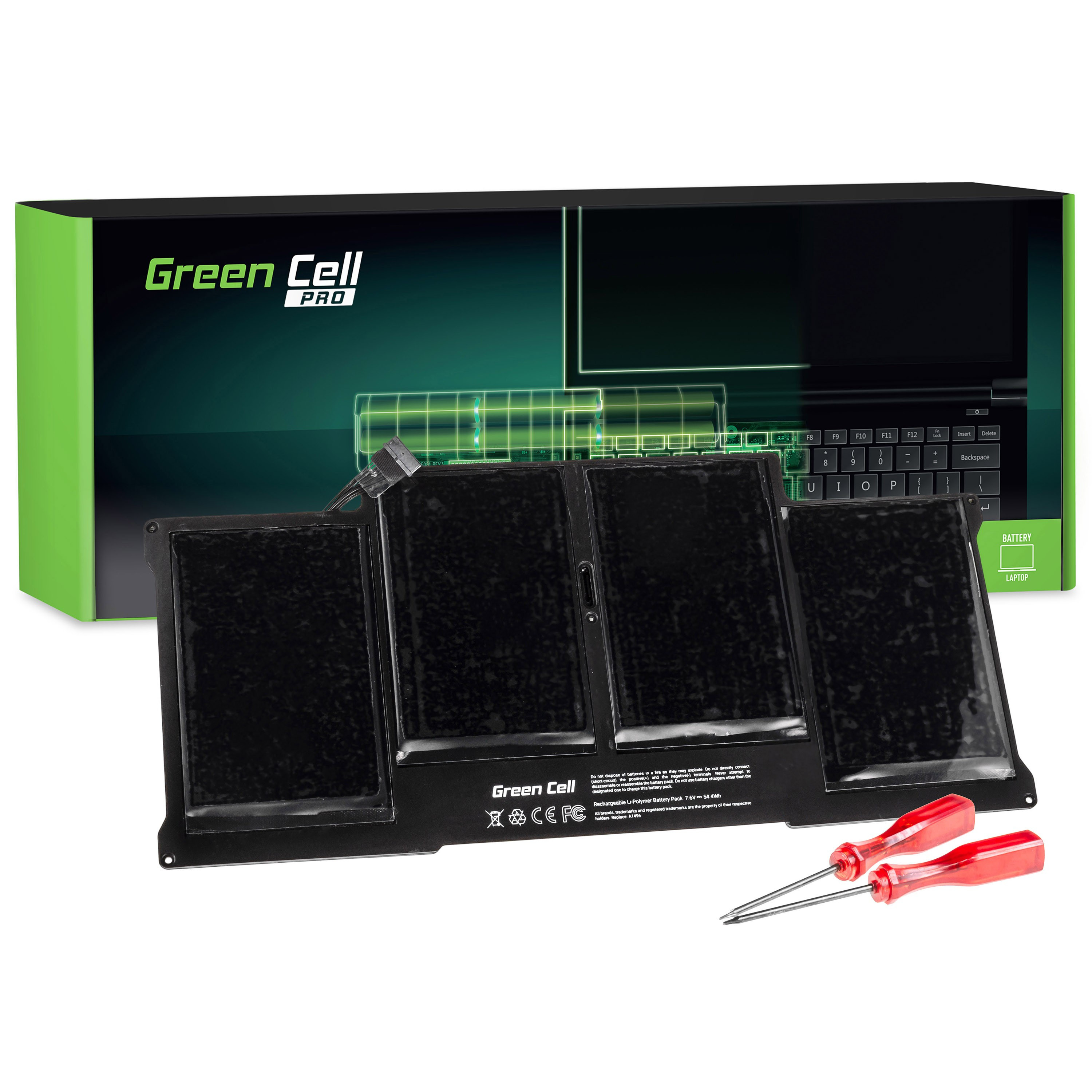 Green Cell AP14PRO Baterie Apple A1377 A1405 A1496 pro Apple MacBook Air 13 A1369 A1466 (2010, 2011, 2012, 2013, 2014, 2015) 7.6V 54,4Wh Li-Pol
