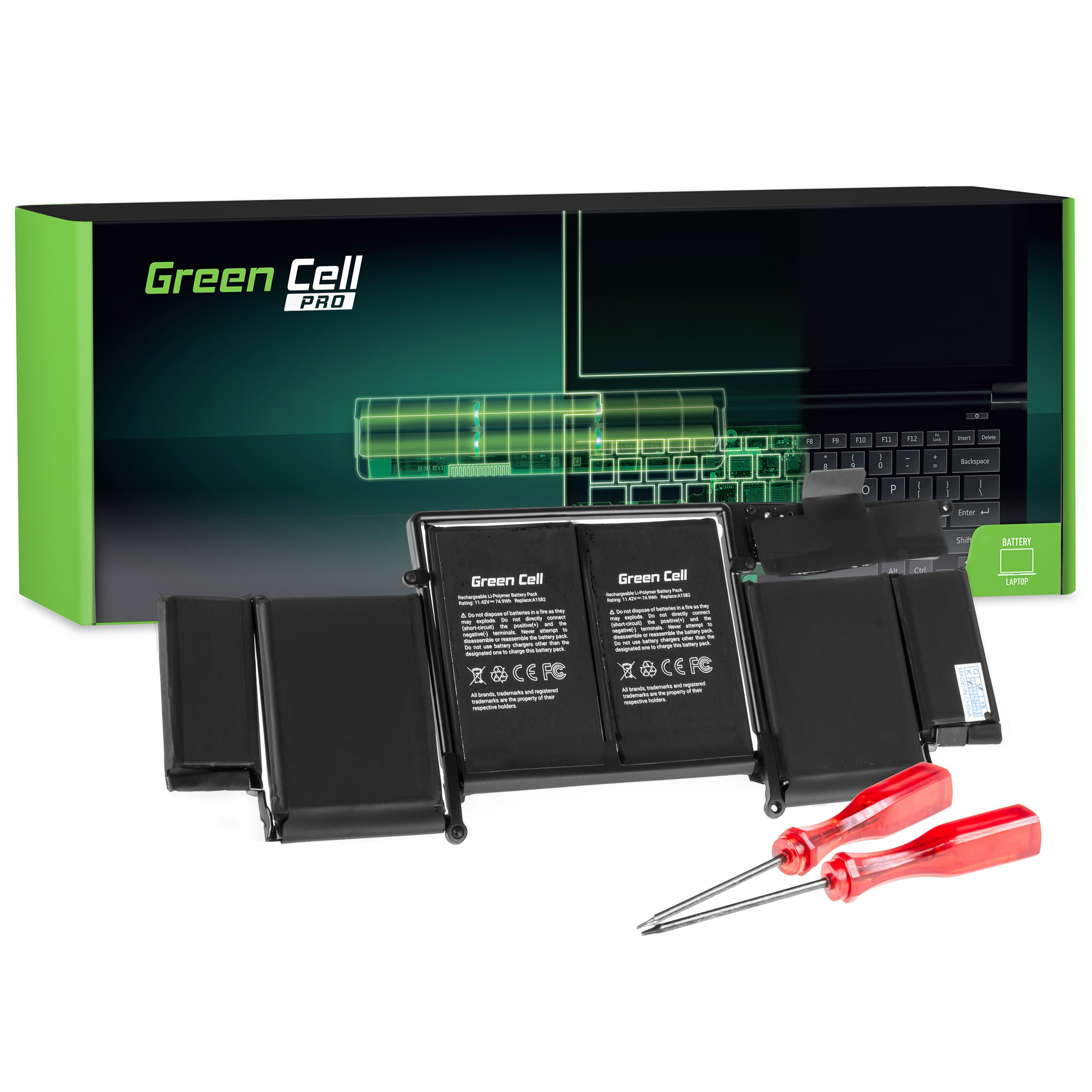 Green Cell AP23PRO Baterie Apple A1582 pro pple MacBook Pro 13 A1502 (Early 2015) 74,9Wh Li-Pol