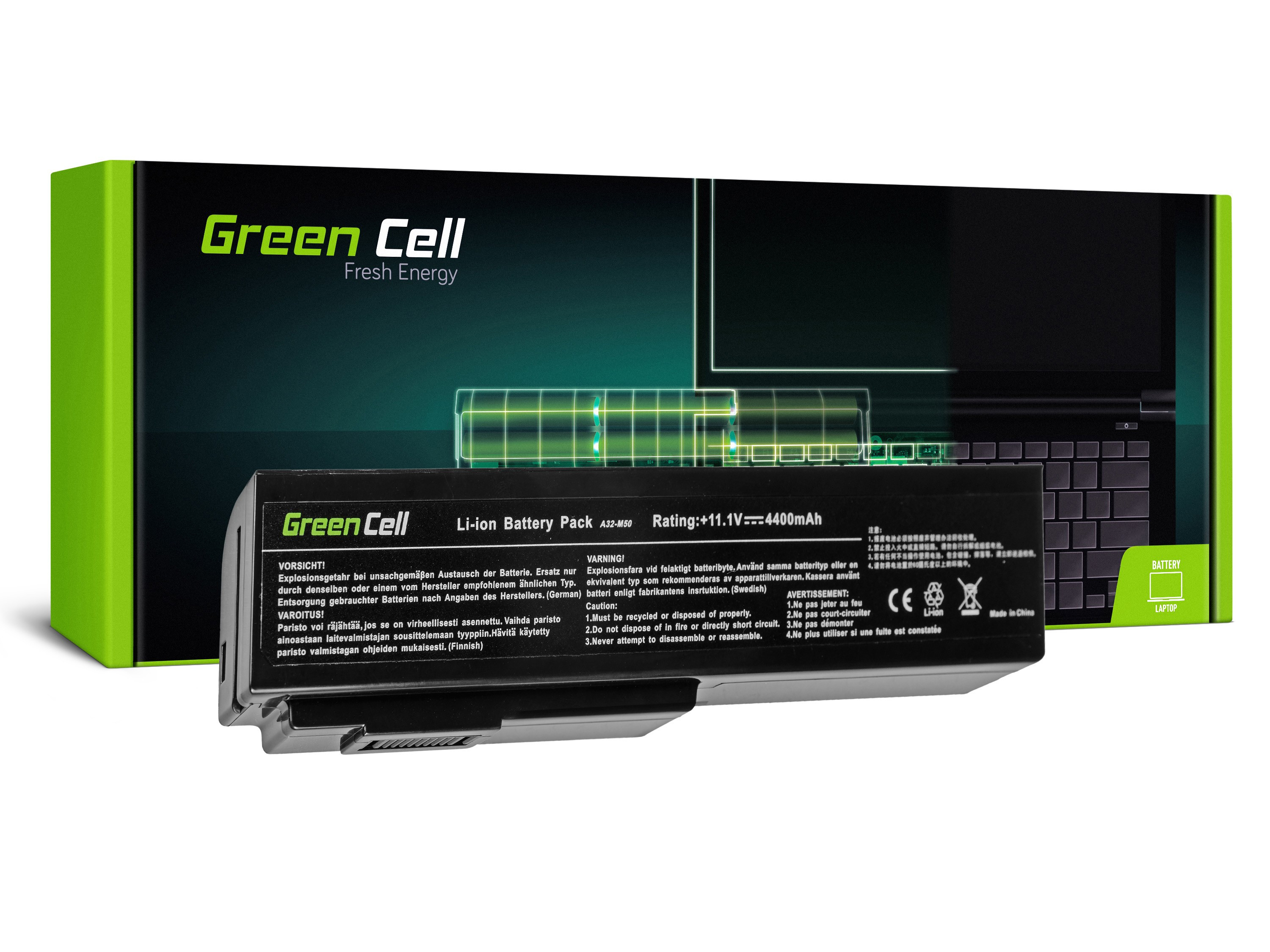 *Green Cell AS08 Baterie Asus G50/G51/G60/M50/M50V/N53/N53SV/N61/N61VG/N61JV 4400mAh Li-ion
