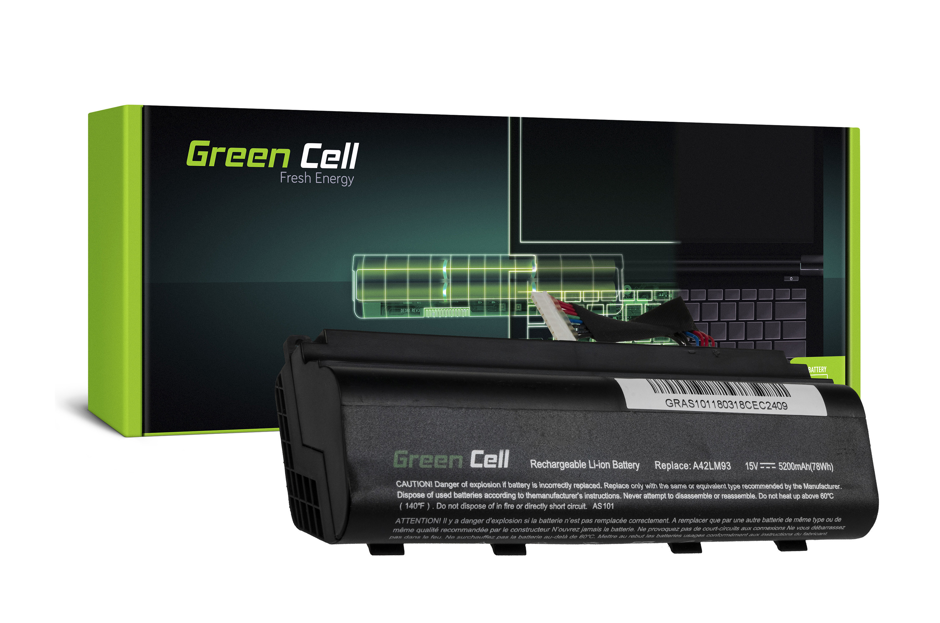 Green Cell AS101 Baterie Asus ROG G751 G751J G751JL G751JM G751JT G751JY 5200mAh Li-ion