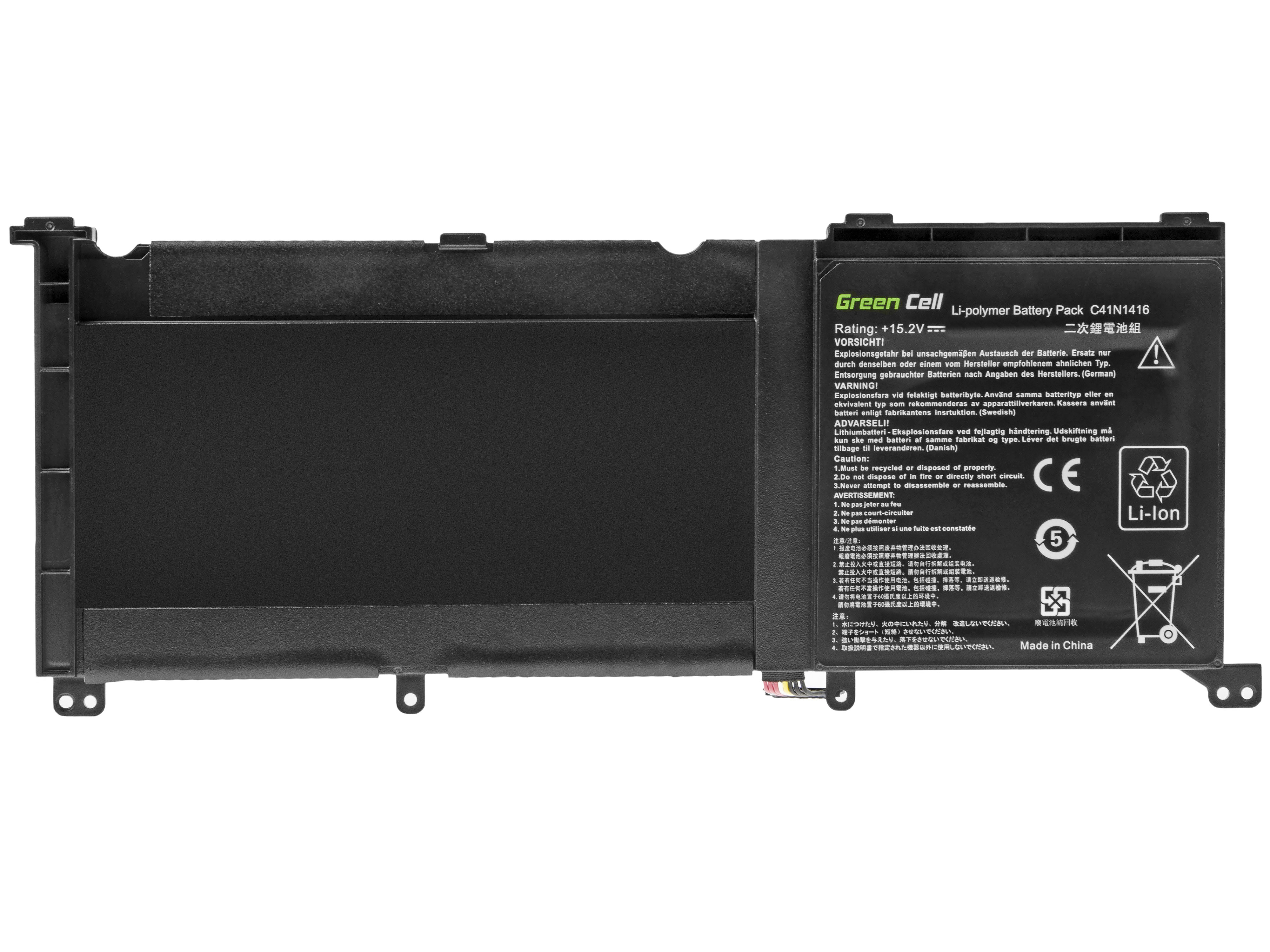 Green Cell AS130 Baterie Asus C41N1416 Asus G501J G501JW G501V G501VW Asus ZenBook Pro UX501 UX501J UX501JW UX501V UX501VW 3950mAh Li-Pol – neoriginální