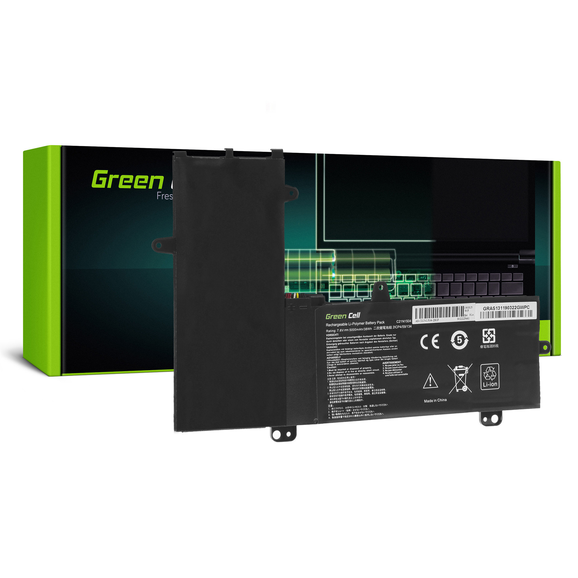 Green Cell AS131 Baterie Asus C21N1504 Asus Transformer Book Flip TP200S TP200SA 5000mAh Li-Pol