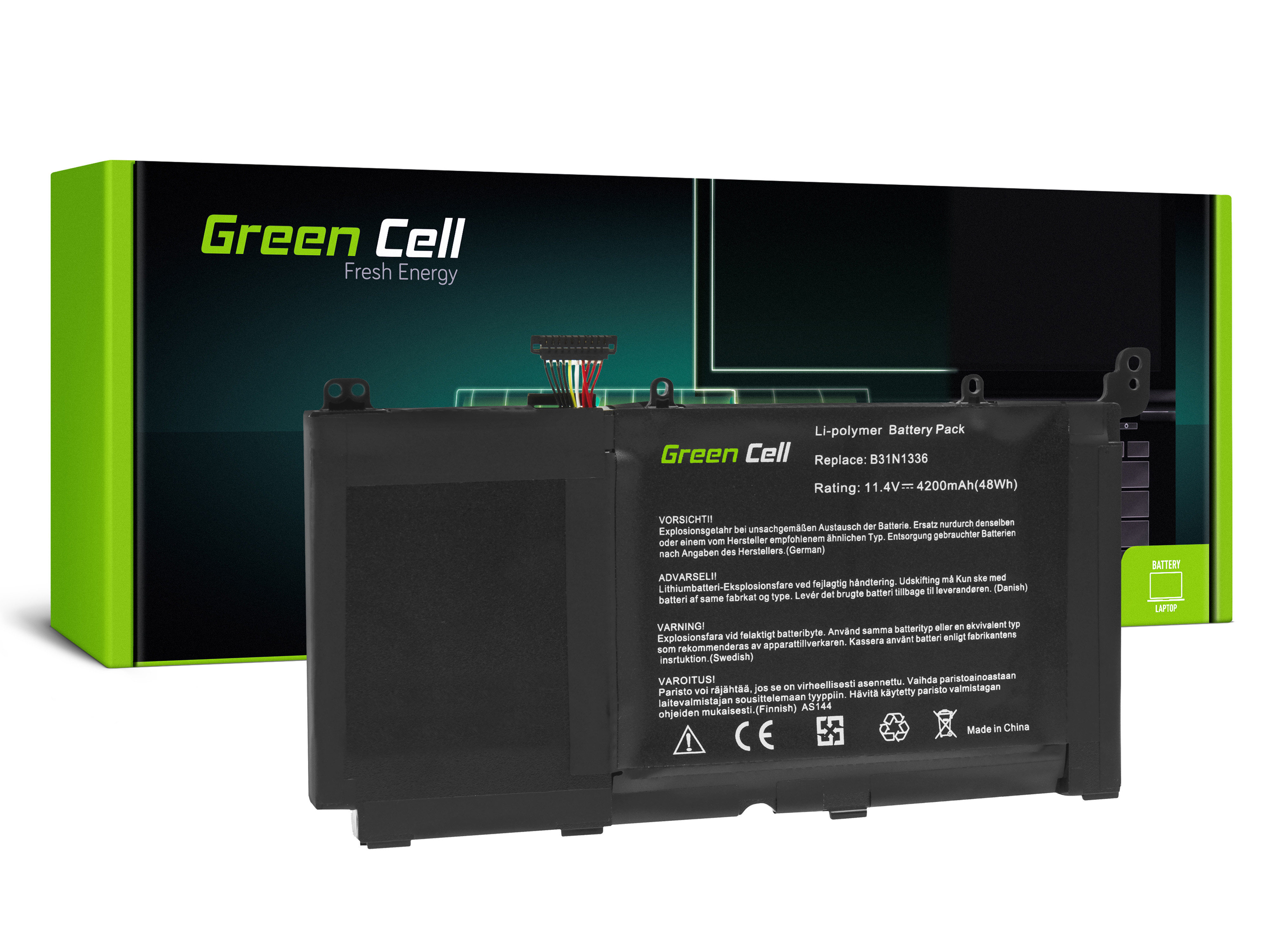 Green Cell AS144 Baterie Asus B31N1336, Asus R553 R553L R553LN 4200mAh Li-Pol – neoriginální