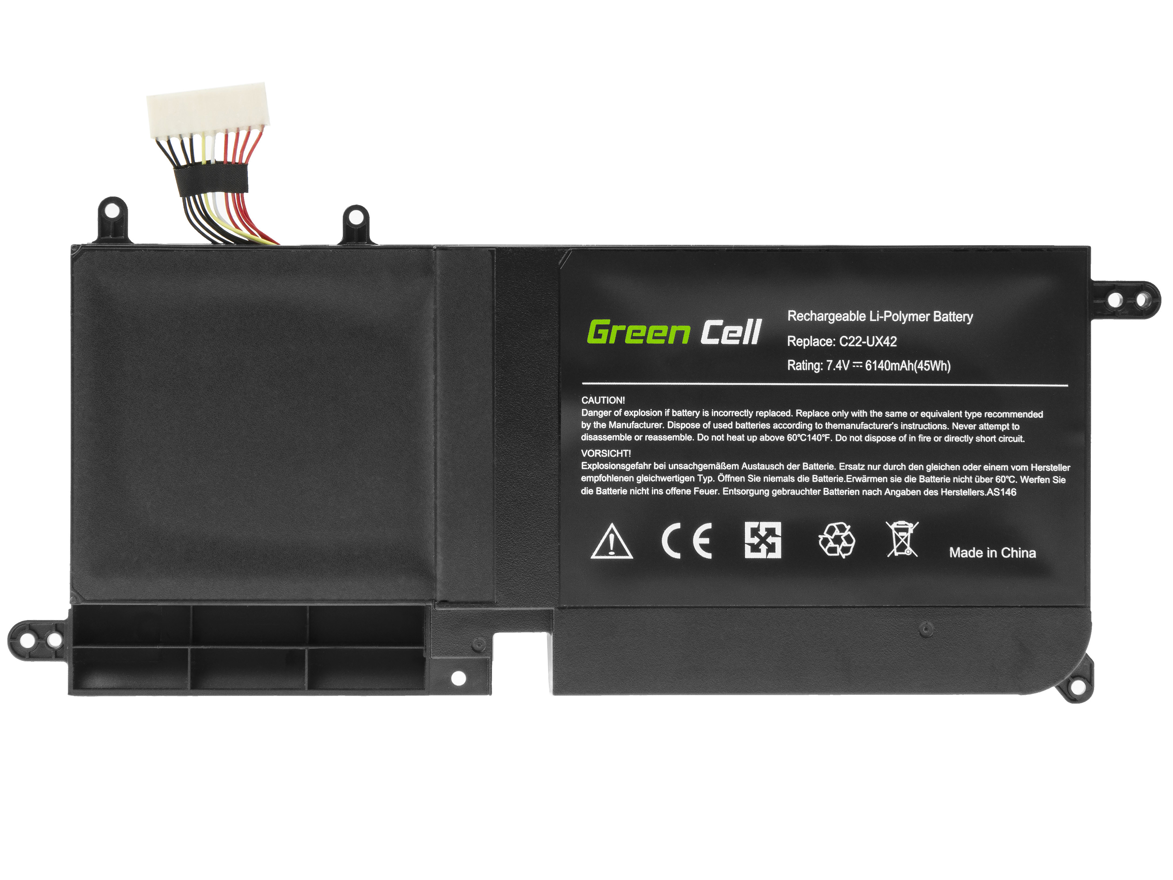 Green Cell AS146 Baterie Asus C22-UX42,Asus ZenBook UX42 UX42V UX42VS 6140mAh Li-Pol – neoriginální