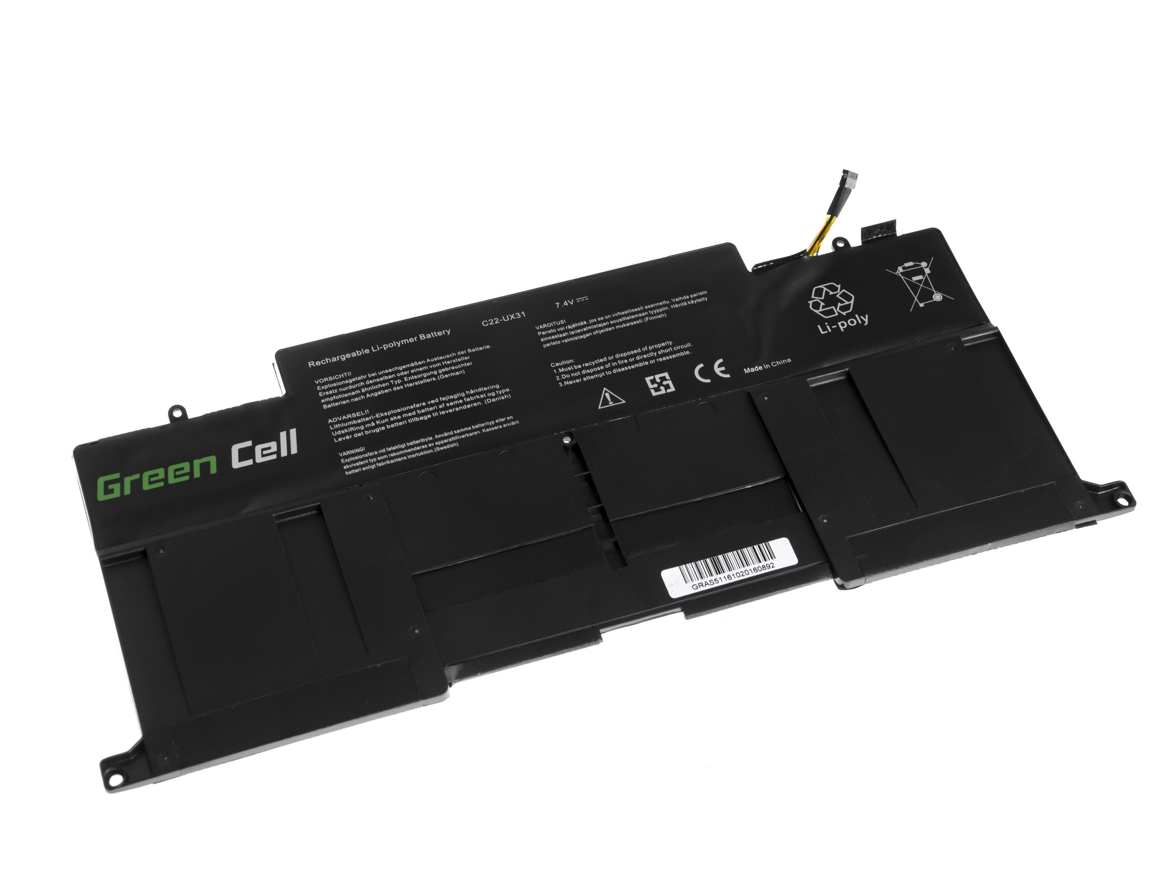 Green Cell AS72 Baterie Asus ZenBook UX31/UX31A/UX31E/UX31LA 6800mAh Li-Pol – neoriginální