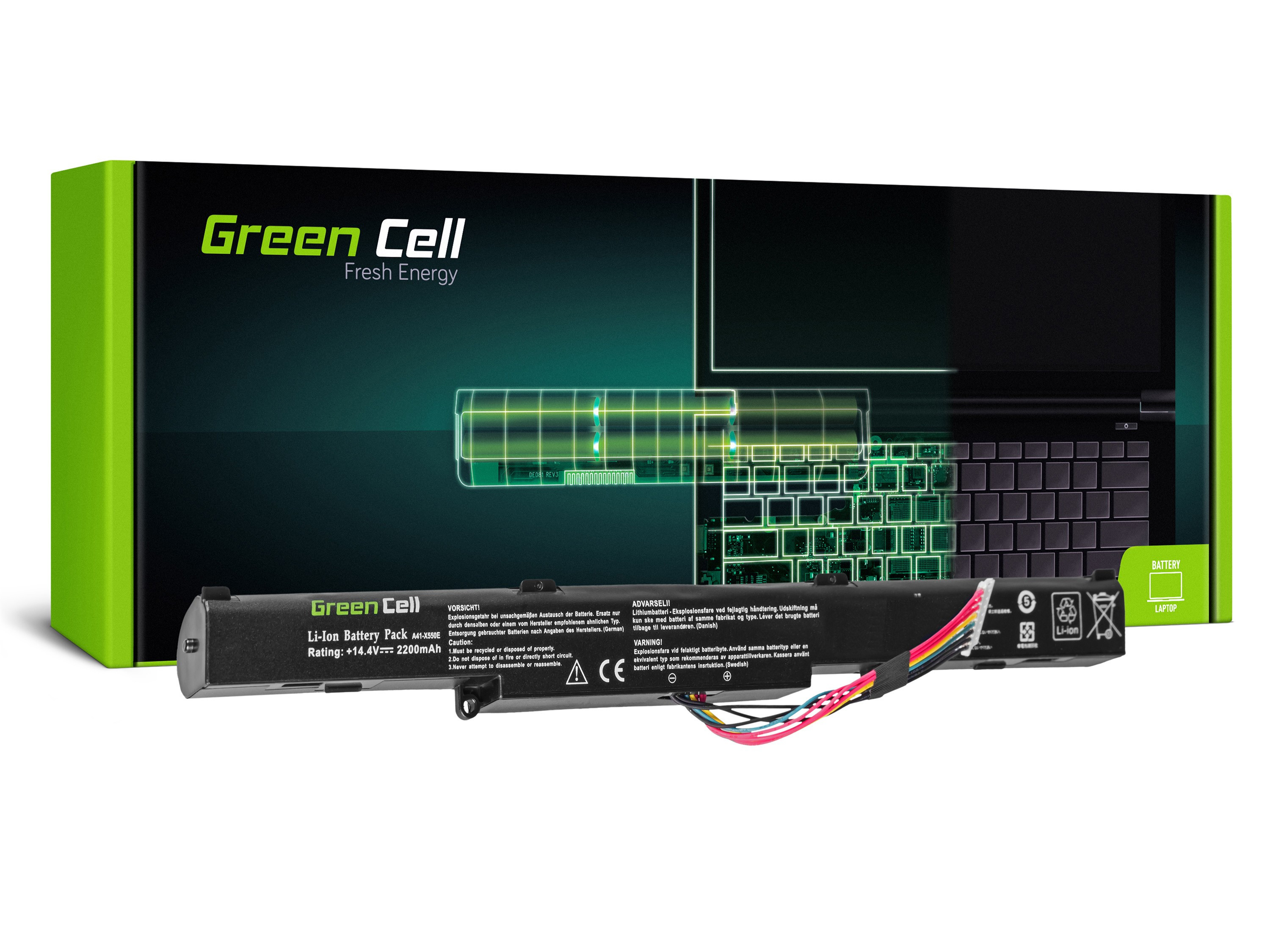 *Green Cell AS77 Baterie Asus F550/F750/K550/K750/R510/R750/X550/X750 2200mAh Li-ion