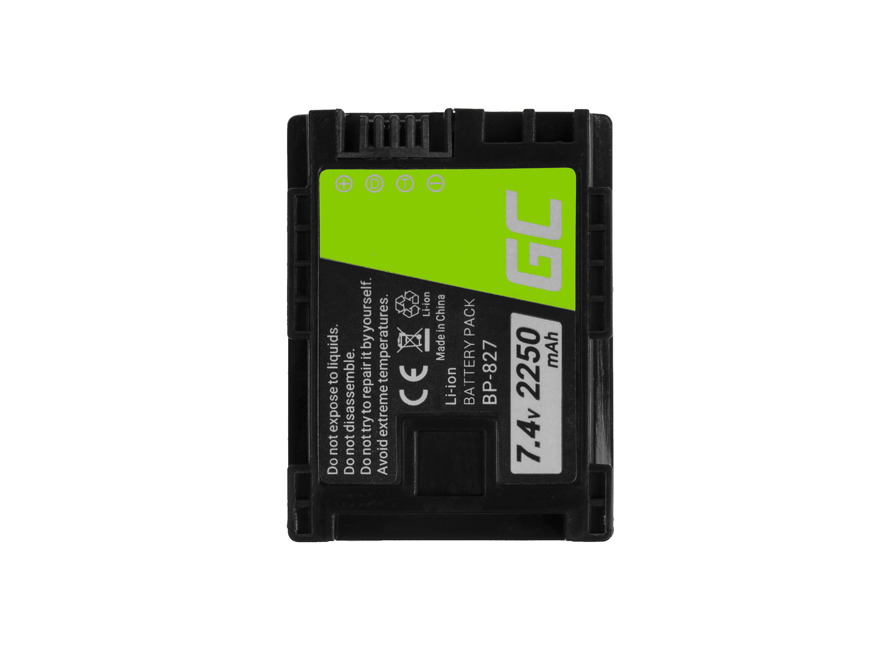 EOL-Green Cell Camera Battery BP-808 BP-809 BP-827 for Canon HF G10 S10 S21 S30 S100 S200 FS11 HF11 HF20 LEGRIA 7.4V 2250mAh