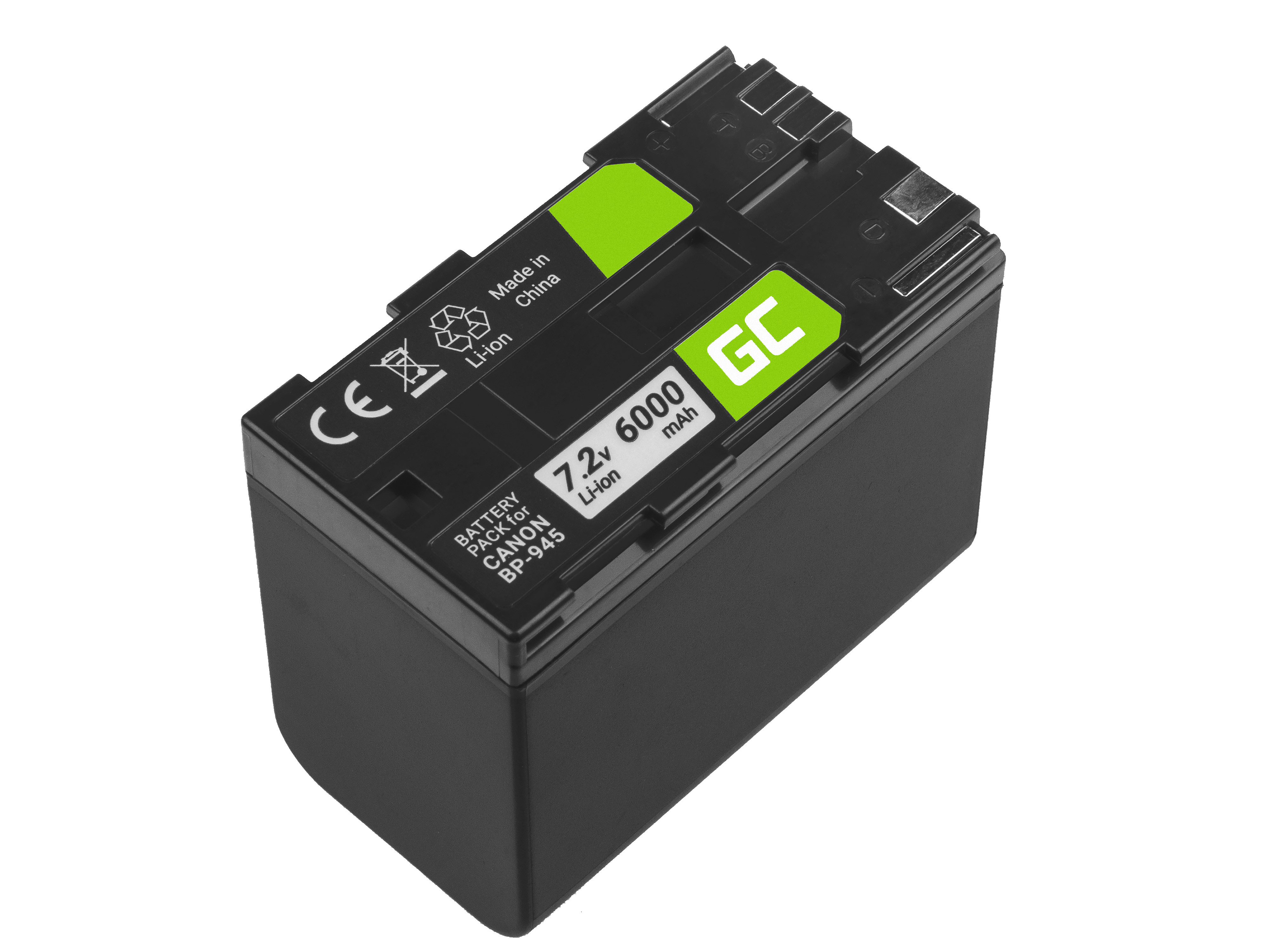 EOL-Green Cell Camera Battery BP-945 BP-911 for Canon ES50 ES55 ES60 ES65 ES75 ES7000V G10 DM-XL1 Full Decoded, 7.2V 6000mAh