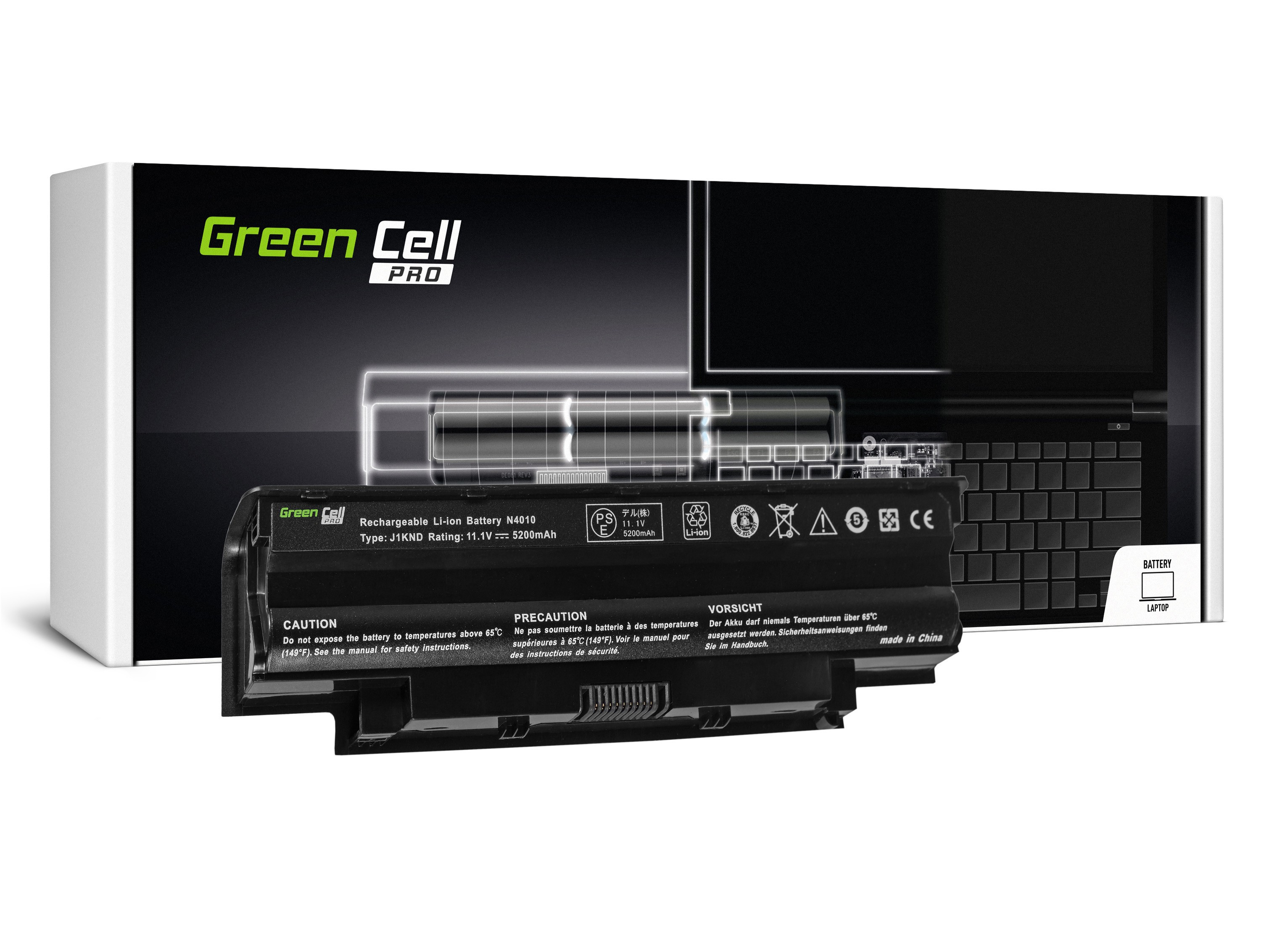 Green Cell DE01PRO Baterie Dell Inspiron 15/N5010/15R/N5010/N5010/N5110/14R 5200mAh Li-ion