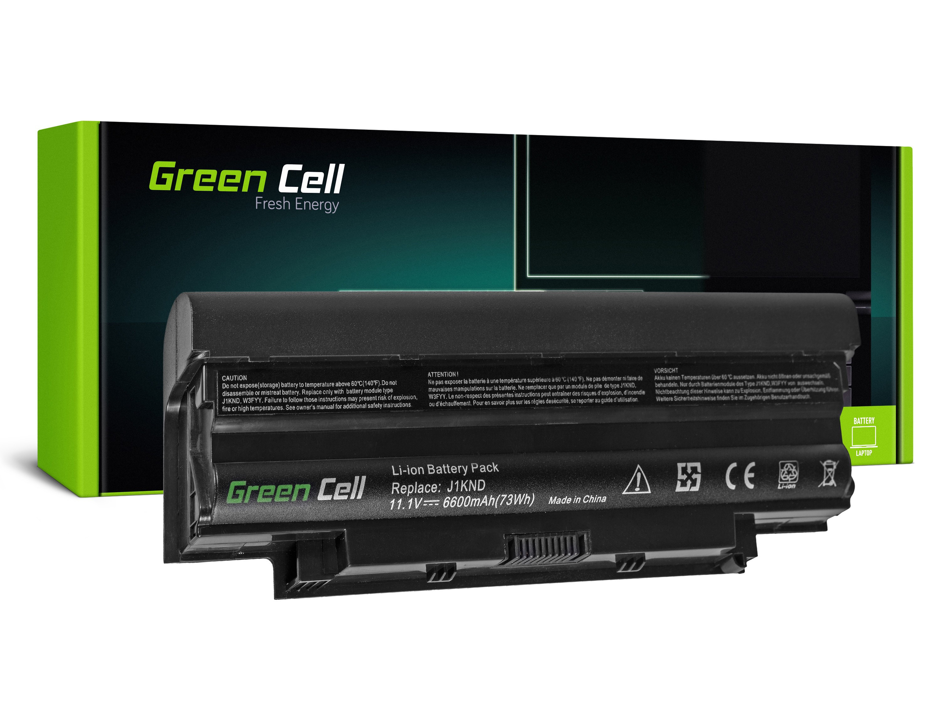 Green Cell DE02 Baterie Dell Inspiron 15/N5010/15R/N5010/N5110/14R/Vostro 3550 6600mAh Li-ion