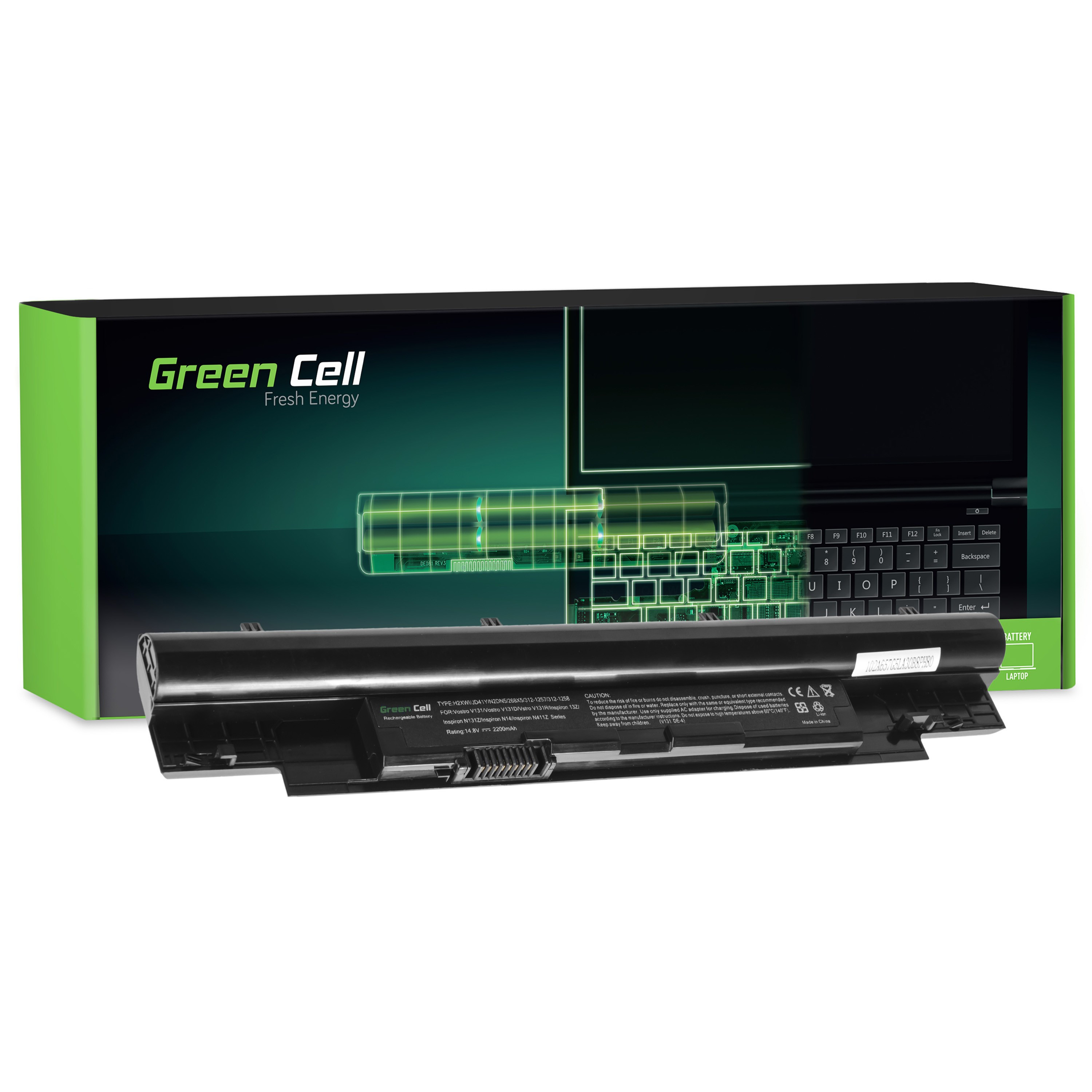 Green Cell DE110 Baterie Dell Vostro V131/Dell Latitude 3330 2200mAh Li-ion