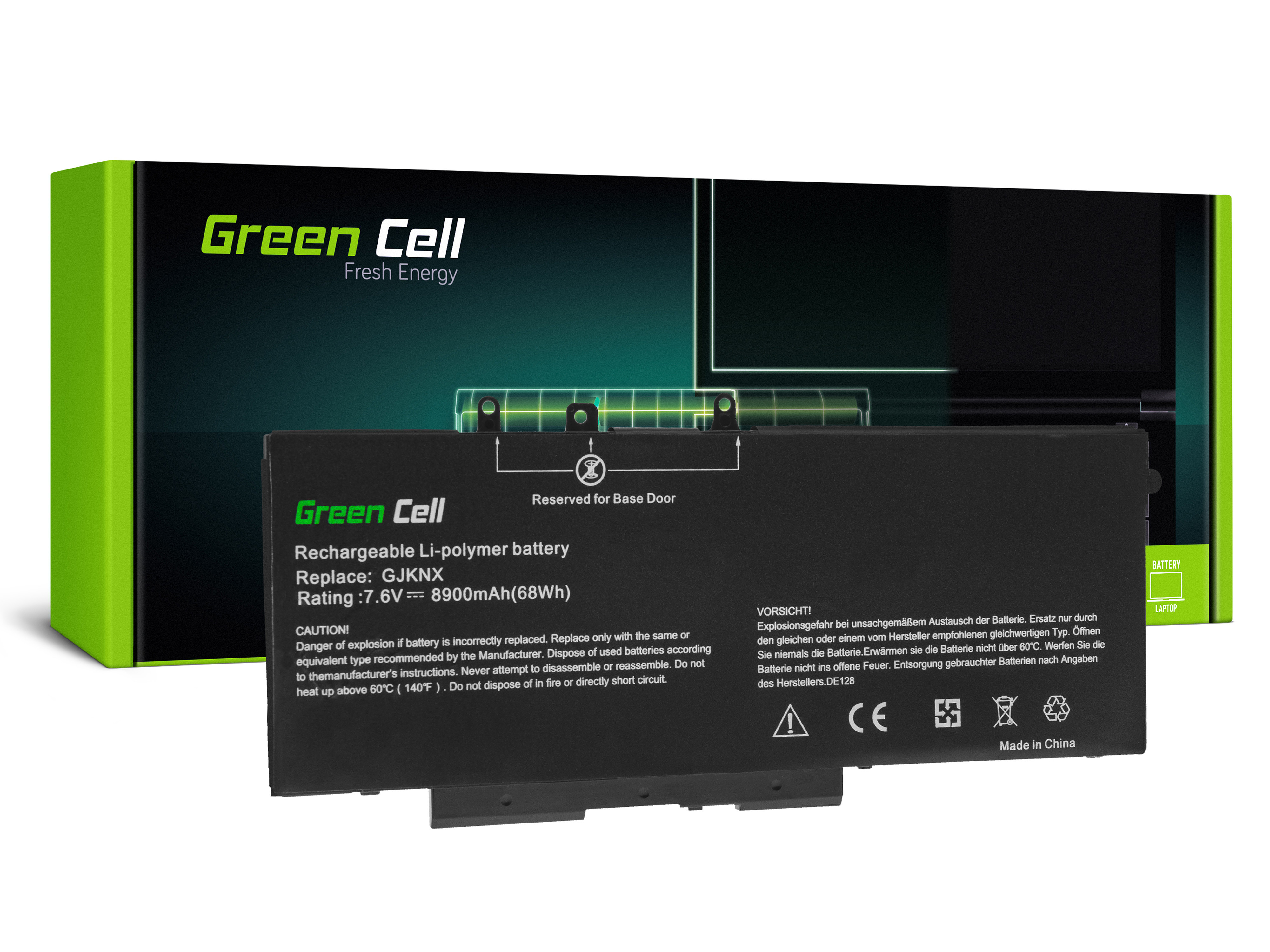 Green Cell DE128 Baterie Dell 93FTF GJKNX, Dell Latitude 5280 5290 5480 5490 5491 5495 5580 5590 5591 Precision 3520 3530 8900mAh Li-Pol