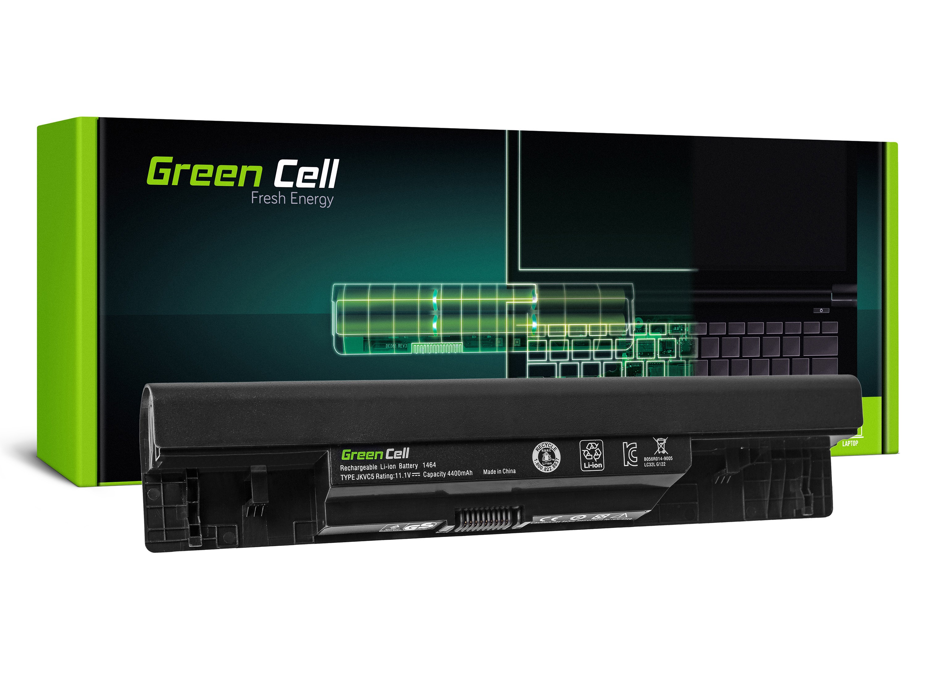 Green Cell DE13 Baterie Dell Inspiron 14 1464/15 1564/17 1764 4400mAh Li-ion
