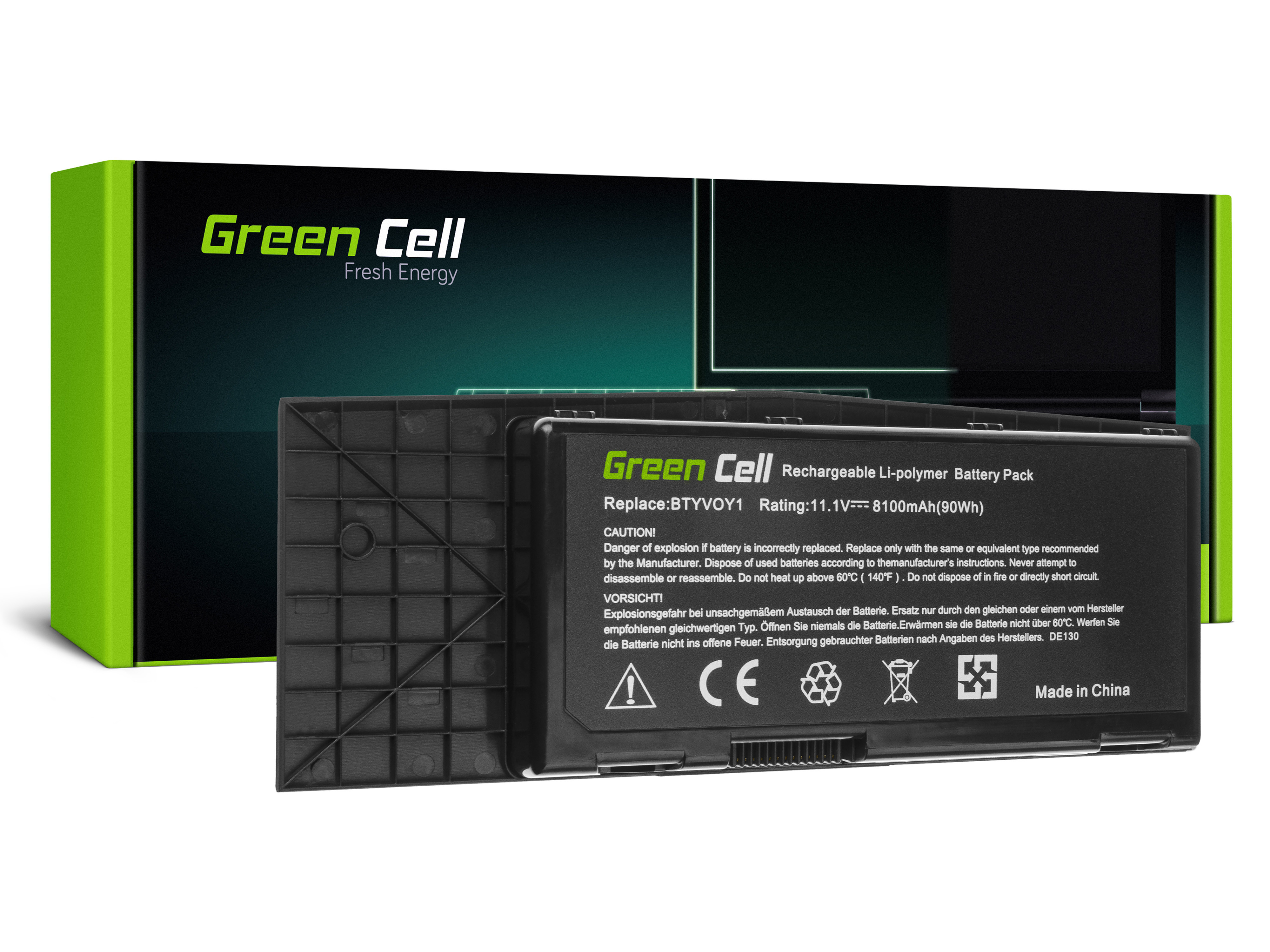 Green Cell DE130 Baterie Dell BTYVOY1 Dell Alienware M17x R3 M17x R4 8100mAh Li-Pol
