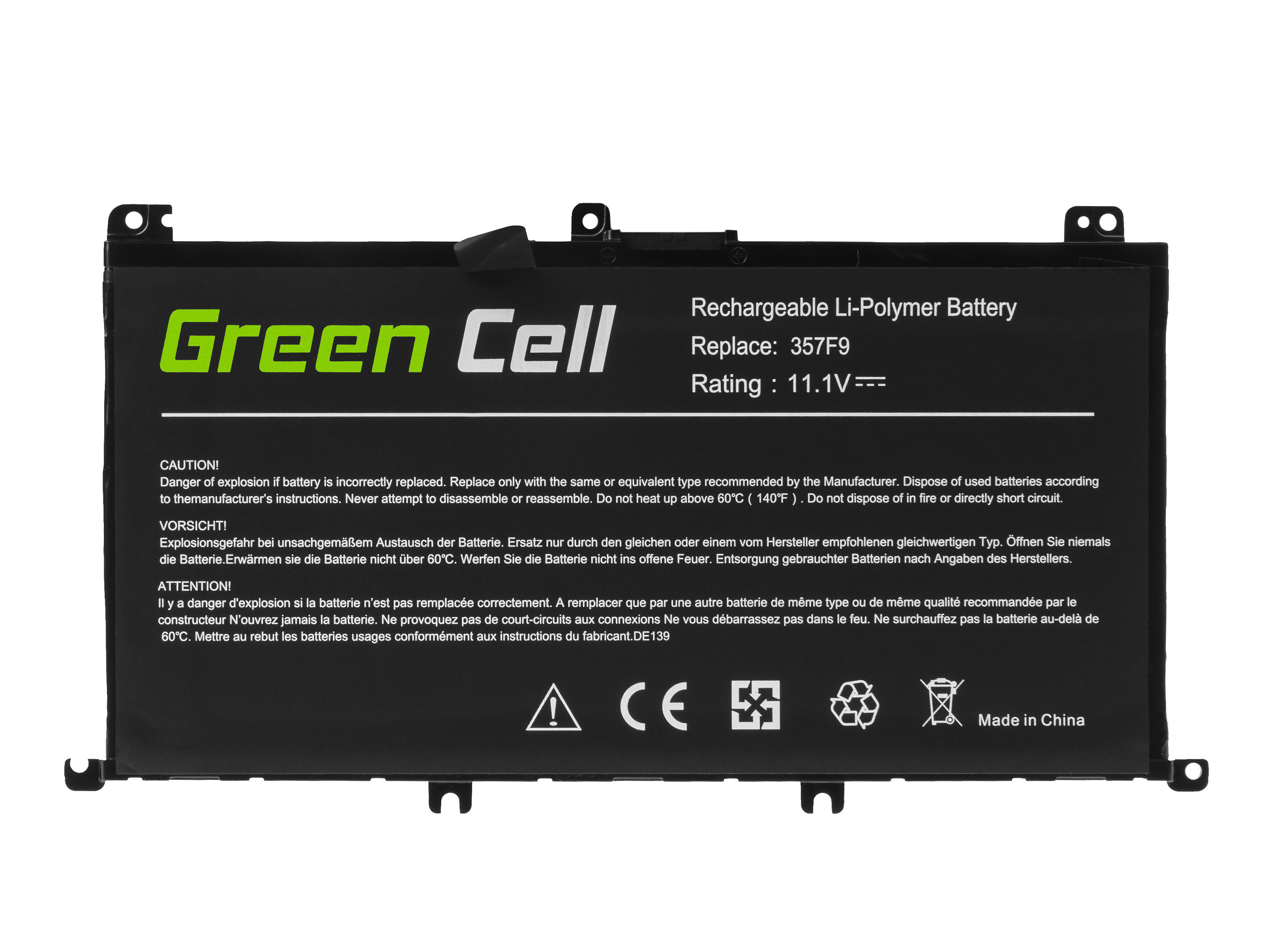 *Green Cell DE139 Baterie Dell 357F9, Dell Inspiron 15 5576 5577 7557 7559 7566 7567 4200mAh Li-Pol