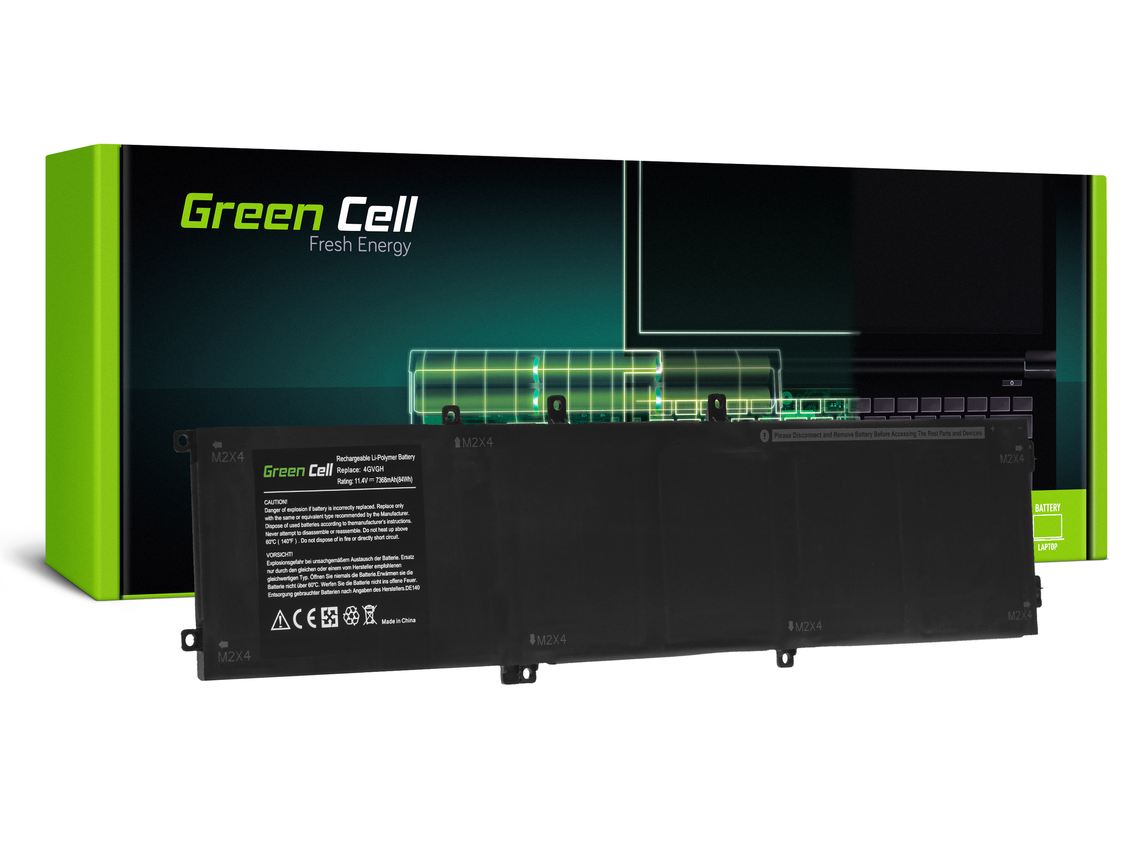Green Cell DE140 Baterie Dell 4GVGH, Dell XPS 15 9550, Dell Precision 5510 7368mAh Li-Pol