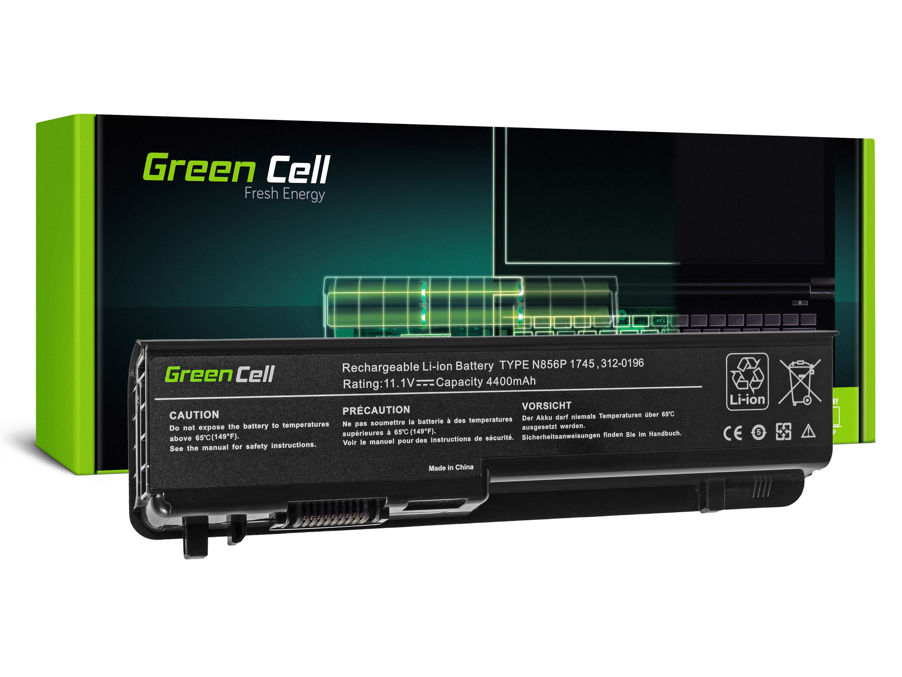 Green Cell DE17 Baterie Dell U150P U164P Dell Studio 1745 1747 1749 4400mAh Li-Ion