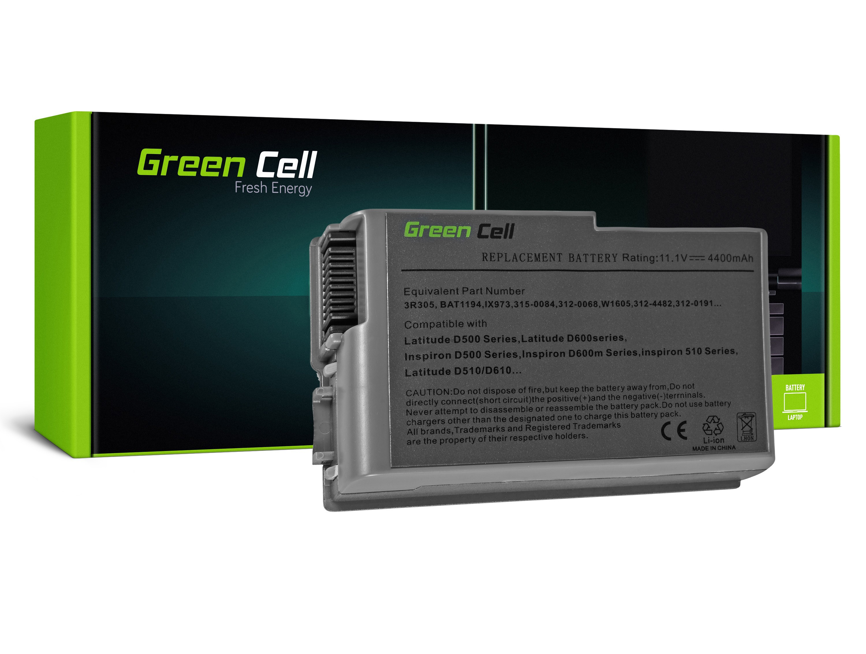 Green Cell DE23 Baterie Dell Latitude D500 D505 D510 D520 D530 D600 D610 4400mAh Li-ion