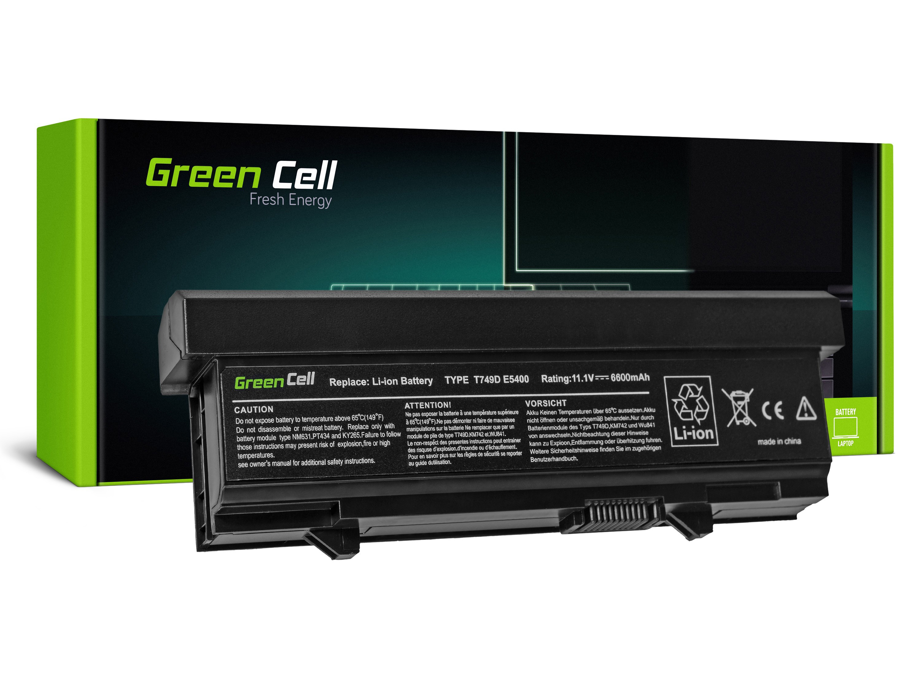 Green Cell DE35 Baterie Dell Latitude E5400/E5410/E5500/E5510 6600mAh Li-ion
