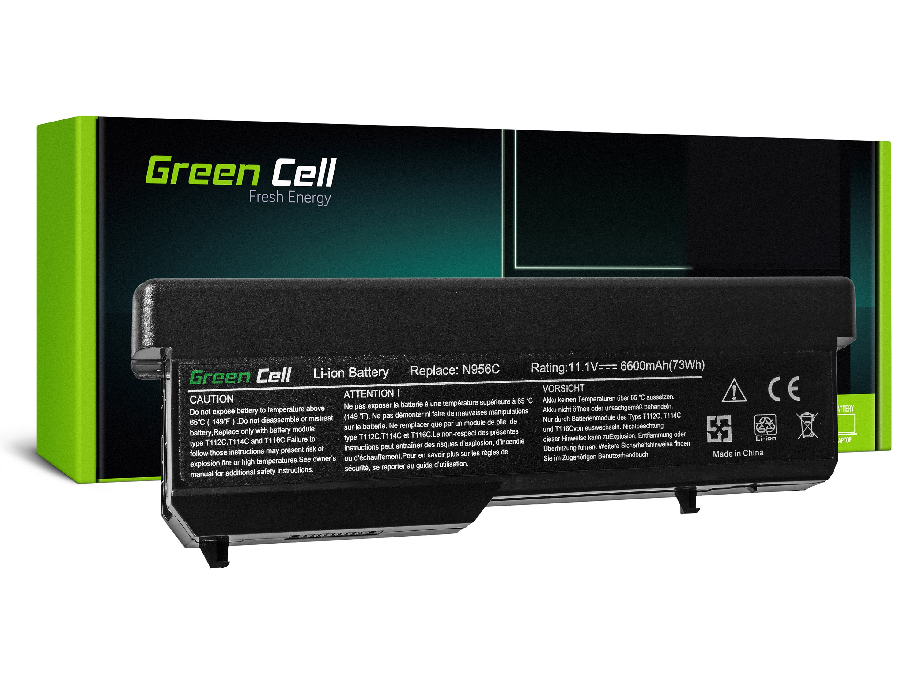 Green Cell DE38 Baterie Dell T114C Dell Vostro 1310 1320 1510 1511 1520 6600mAh Li-Ion