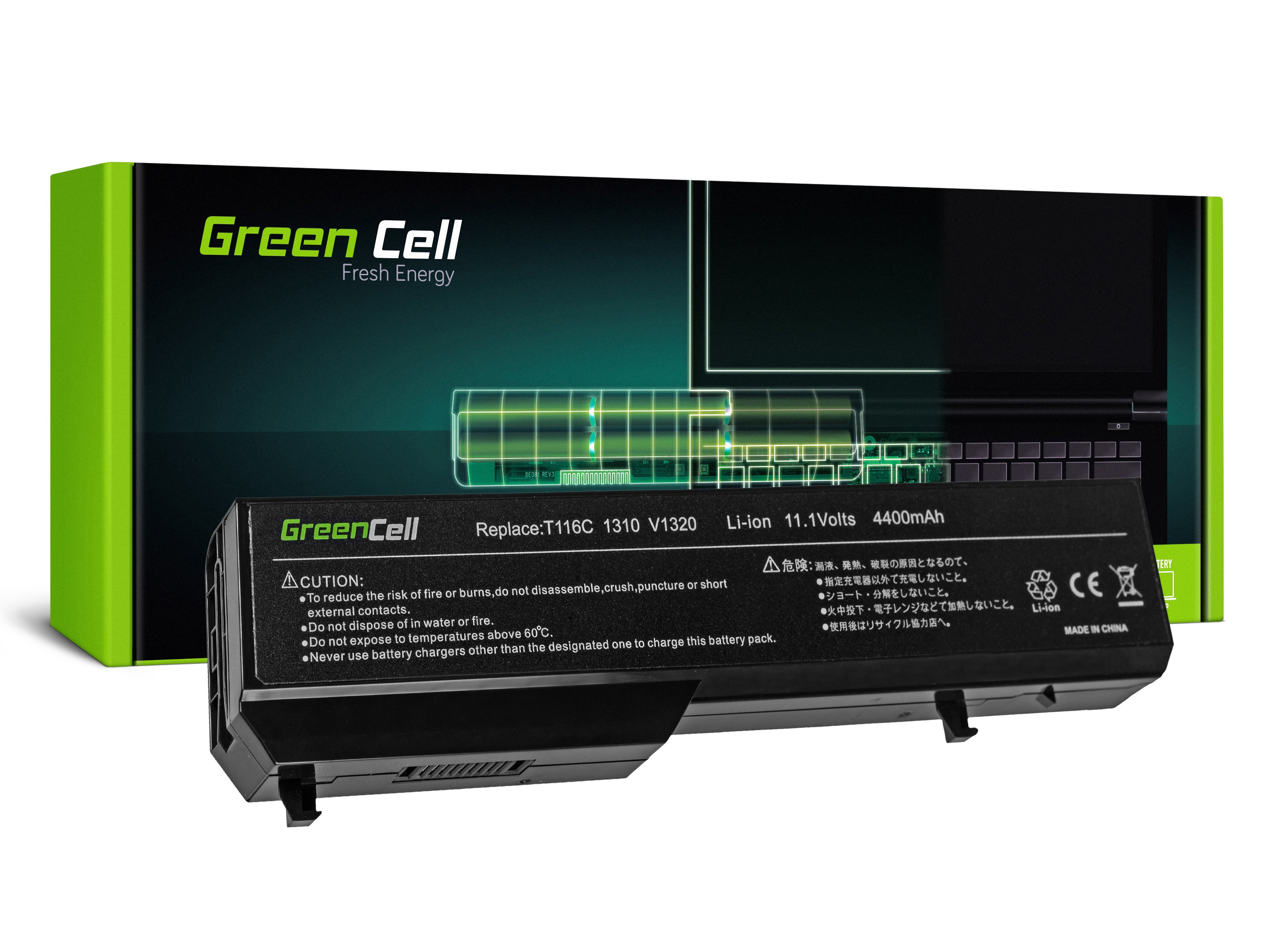 Green Cell DE46 Baterie Dell Vostro 1310/1320/1510/1511/1520/2510 4400mAh Li-ion