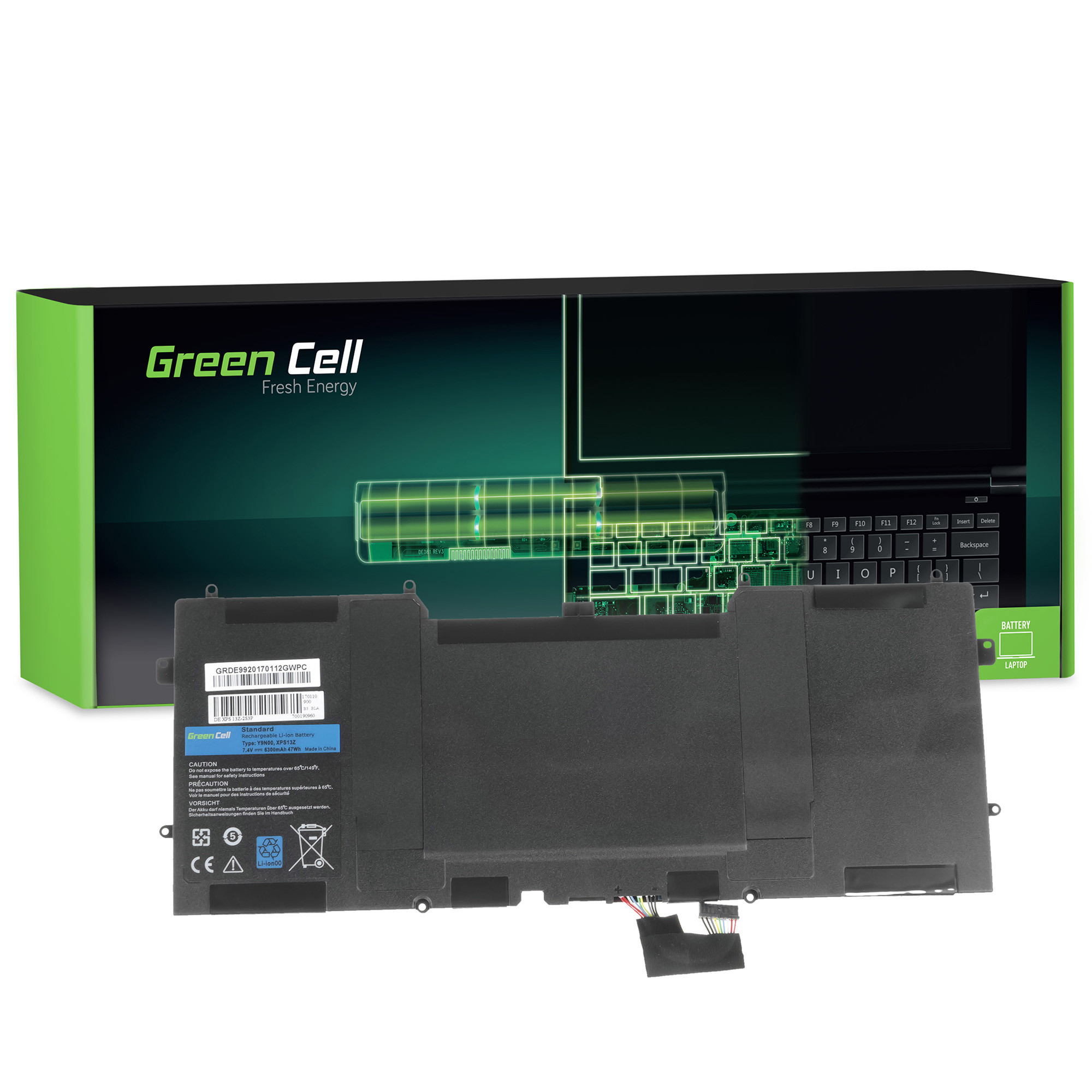 Green Cell DE85 Baterie Dell Y9N00 Dell XPS 13 L321x L322x XPS 12 9Q23 9Q33 L221x 6300mAh Li-Pol