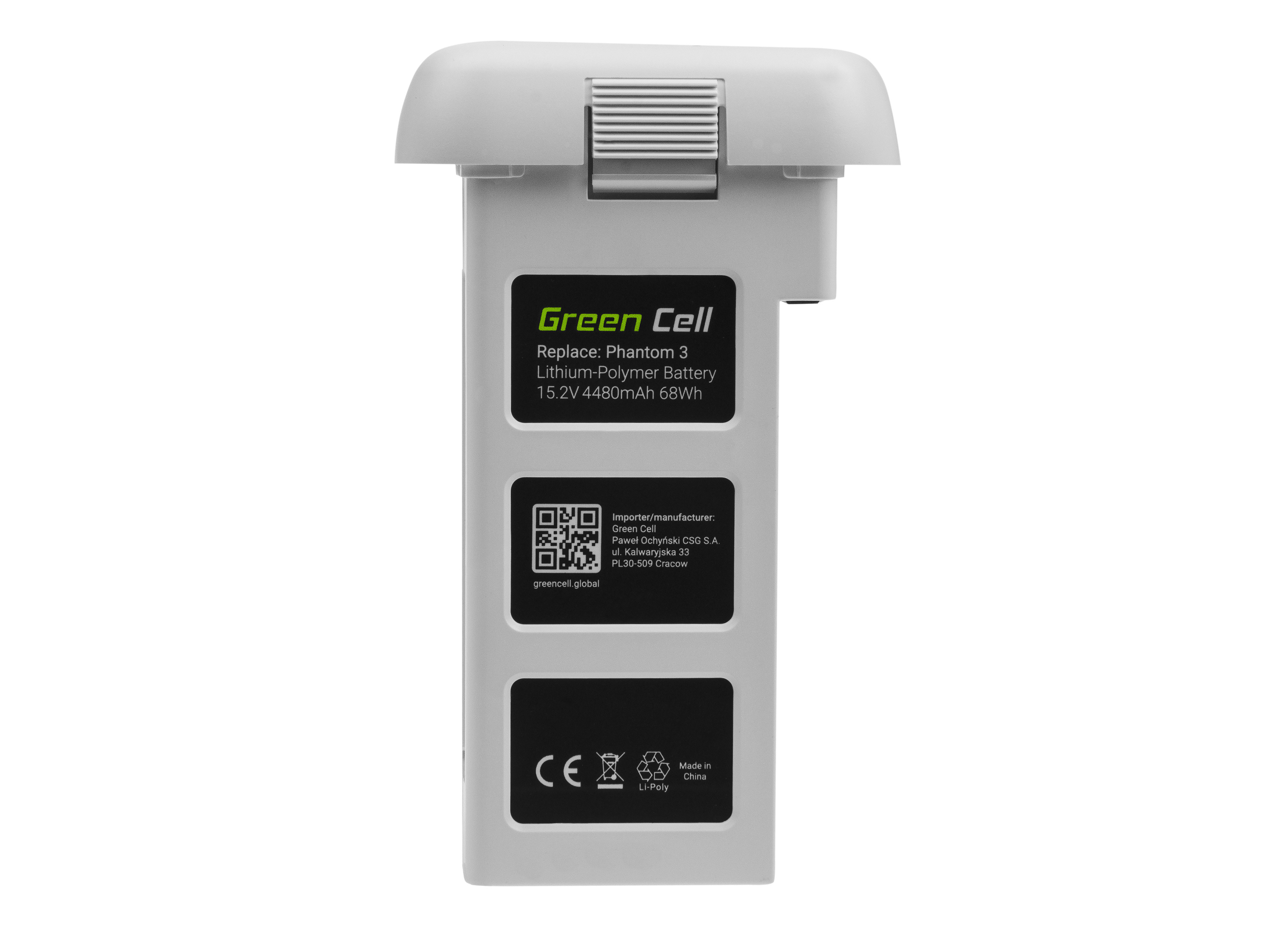 Baterie Green Cell DJI Phantom 3 15.2V 4480mAh Li-Pol – neoriginální