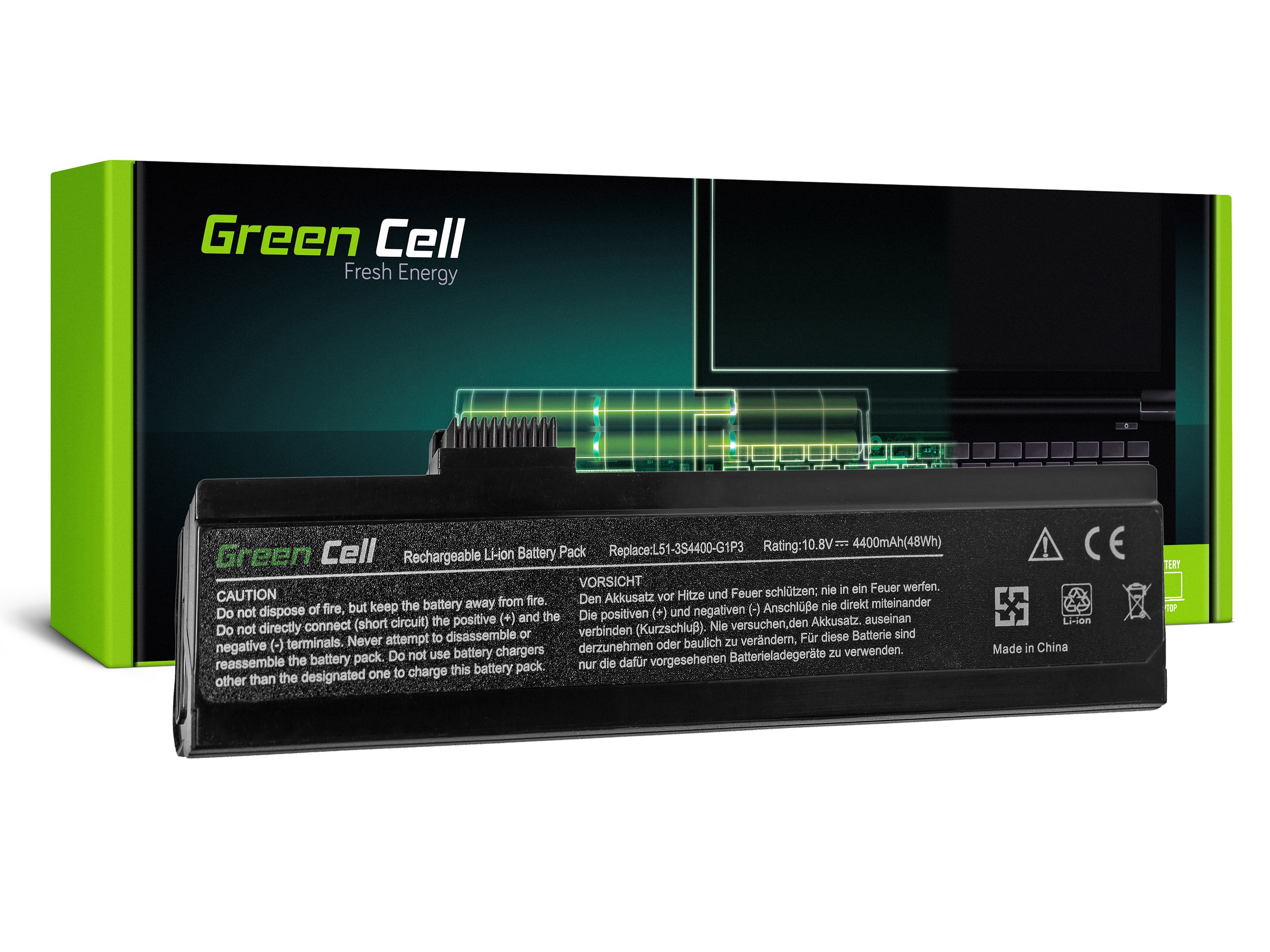 Green Cell FS03 Baterie Fujitsu-Siemens Amilo Li 1818 Li 1820 Uniwill L51 4400mAh Li-Ion