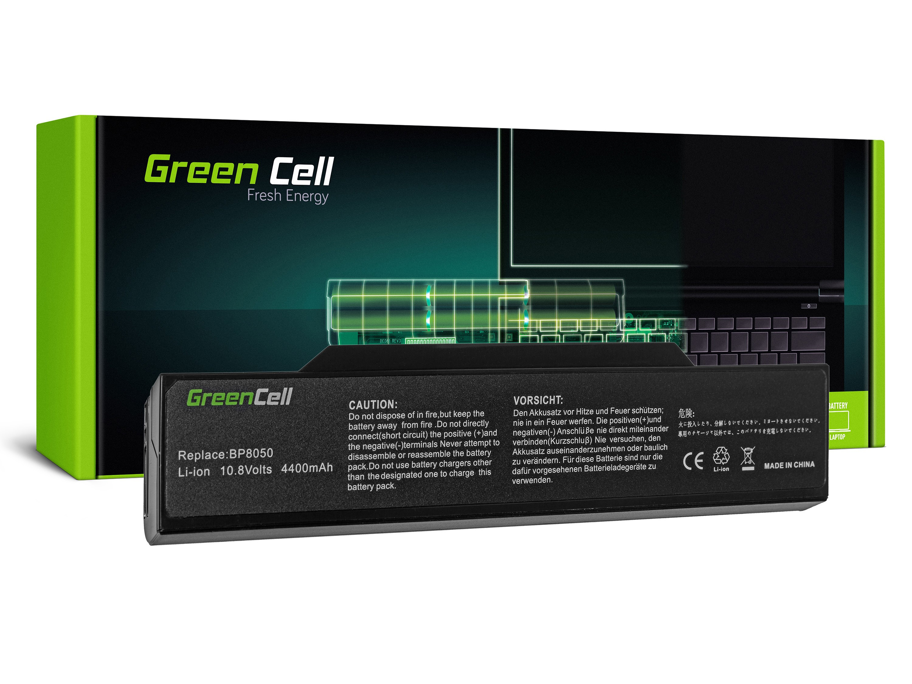 Green Cell FS08 Baterie Fujitsu-Siemens M1420/L1300/L7310W/Systemax Neotach 3300 4400mAh Li-ion