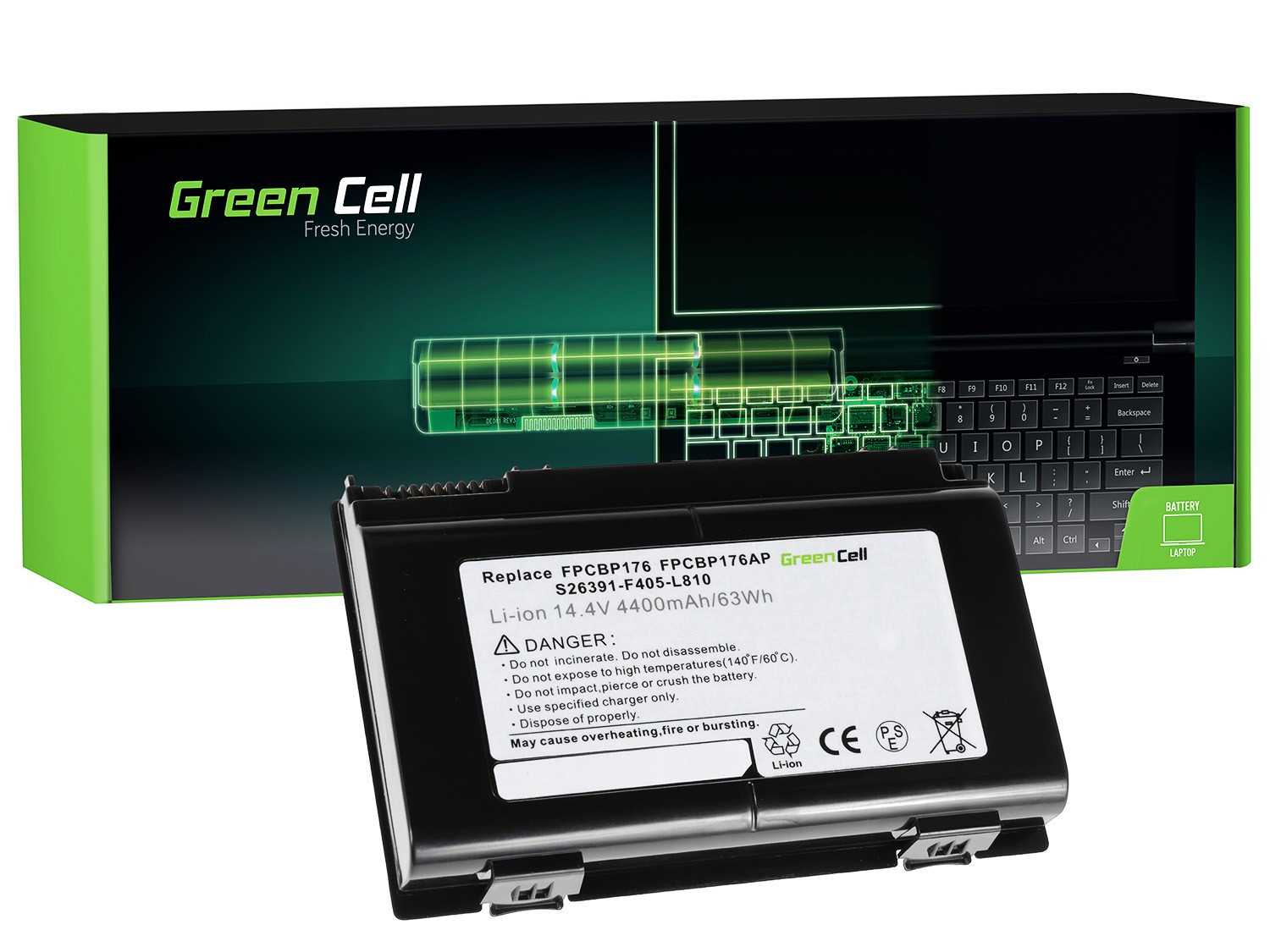 Green Cell FS23 Baterie Fujitsu-Siemens LifeBook E8410 E8420 E780 N7010 AH550 NH570 4400mAh Li-ion