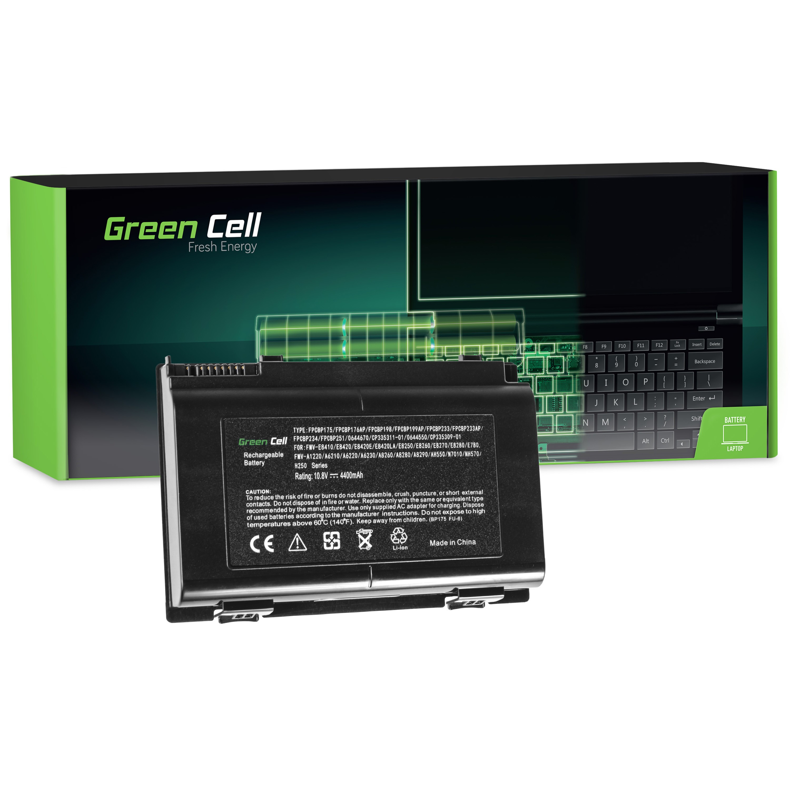 Green Cell FS27 Baterie Fujitsu LifeBook A8280 AH550 E780 E8410 E8420 N7010 NH570 4400mAh Li-ion