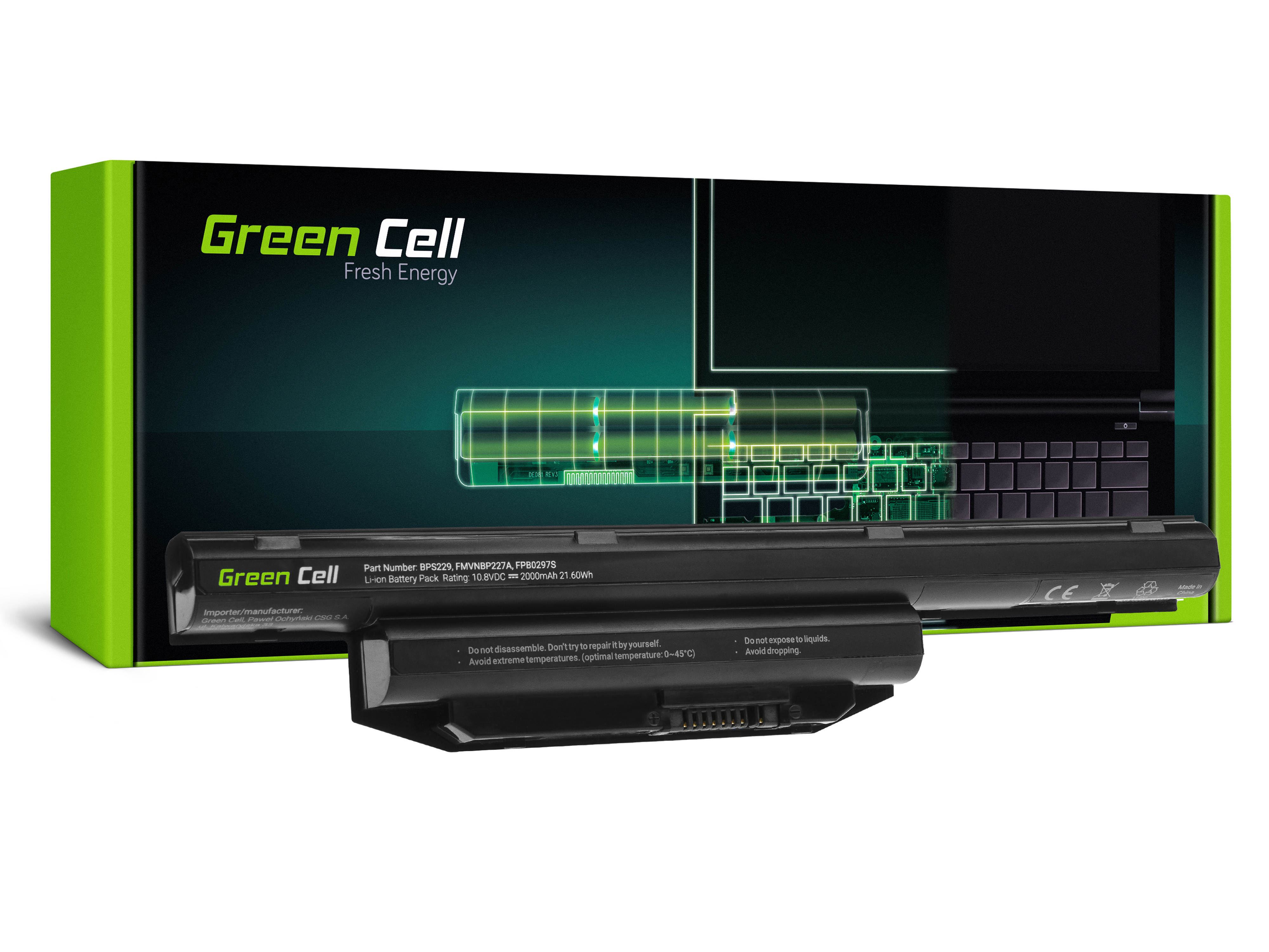 Green Cell FS30 Baterie Fujitsu LifeBook A514 A544 A555 AH544 AH564 E547 E554 E733 E734 E743 E744 E746 E753 E754 S904 2000mAh Li-ion