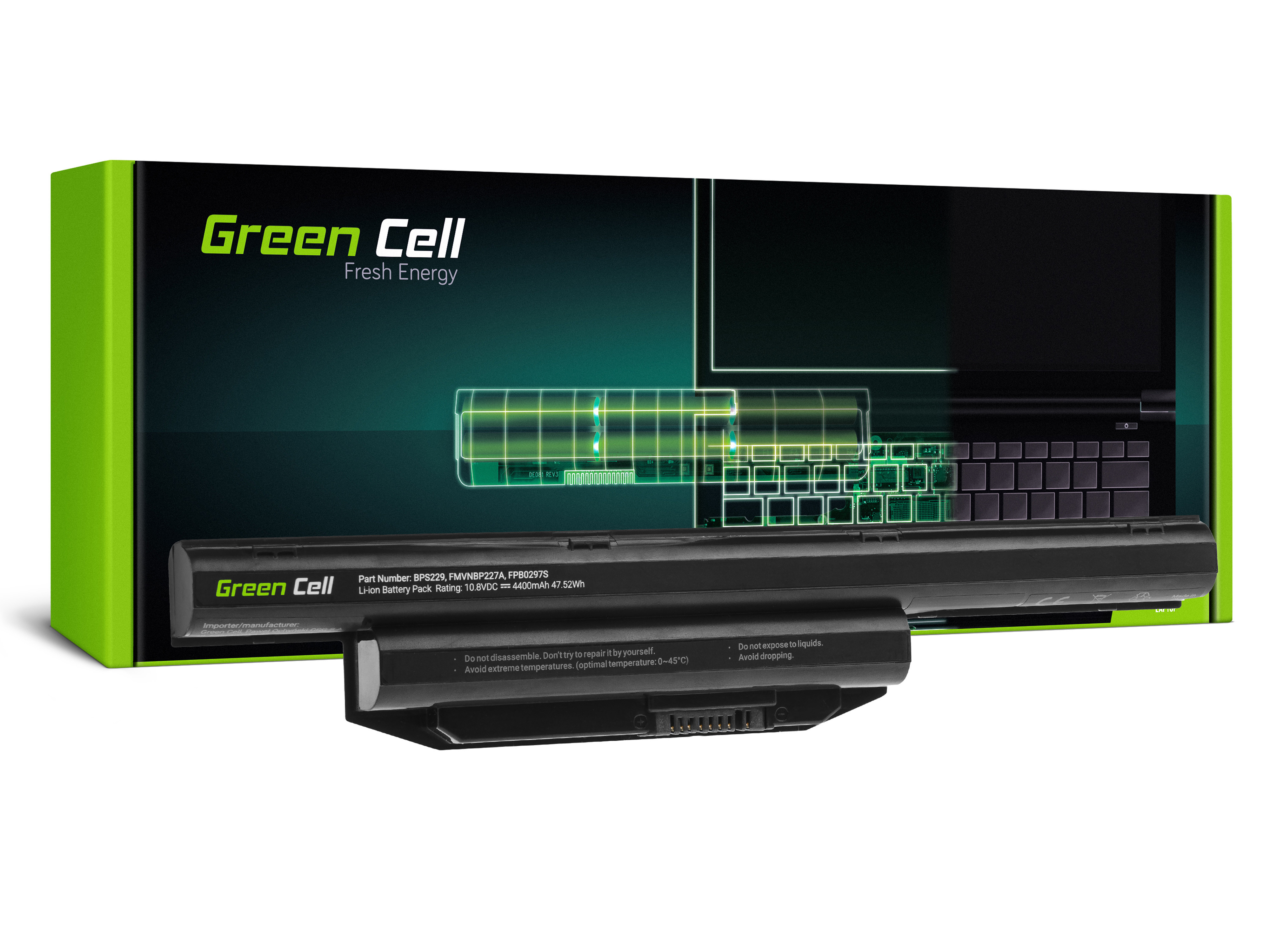 Green Cell FS31 Baterie Fujitsu LifeBook A514 A544 A555 AH544 AH564 E547 E554 E733 E734 E743 E744 E746 E753 E754 S904 4400mAh Li-ion